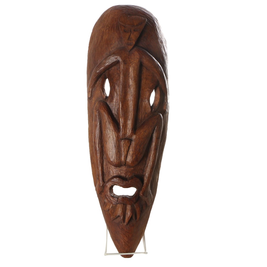 Ronel New Guinean Hand-Carved Wood Ancestor Style Mask