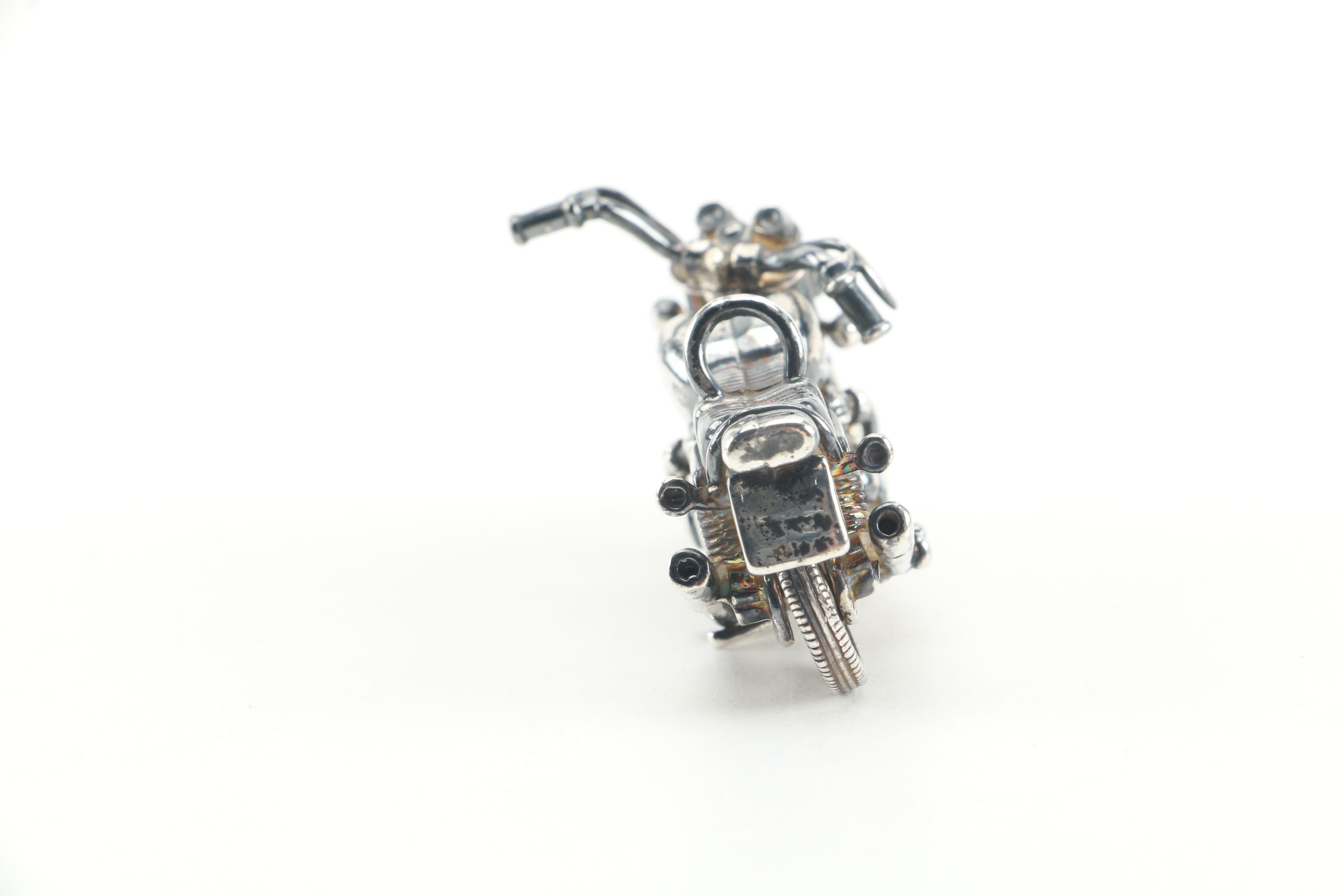 Sterling Silver and Silver Plate Motorcycle Figurine
