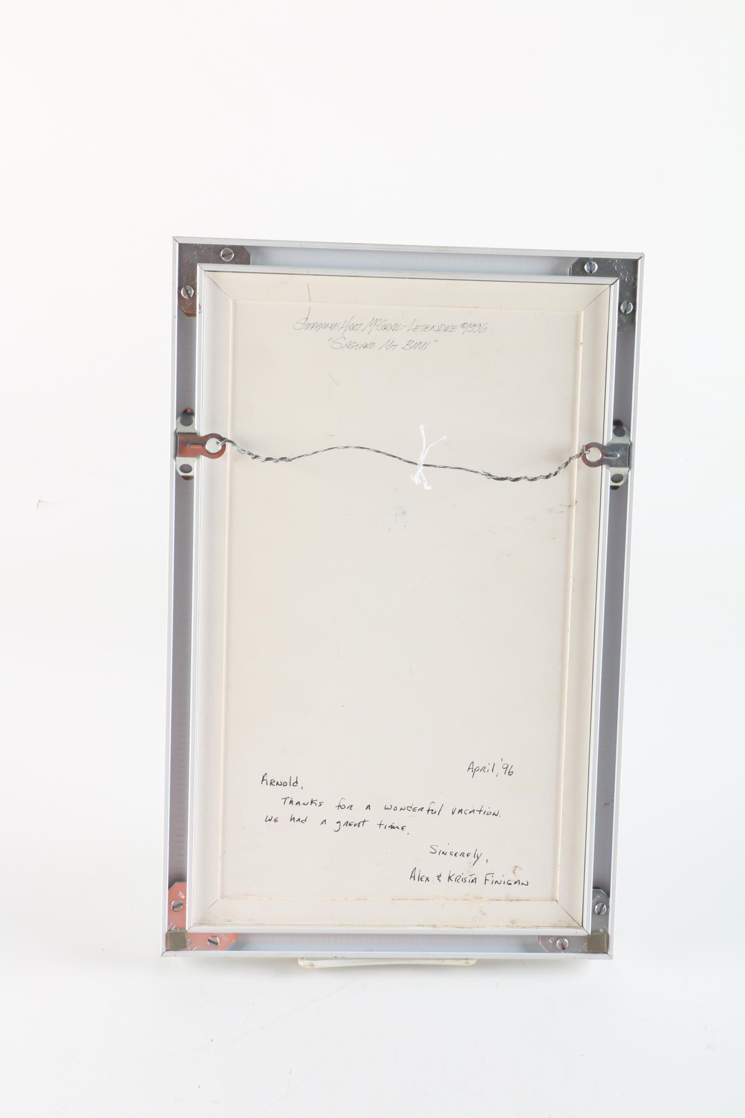 Stephanie Hart McGrail-Letendre 1996 Cut Paper Collage "Saguaro Mit BMW"