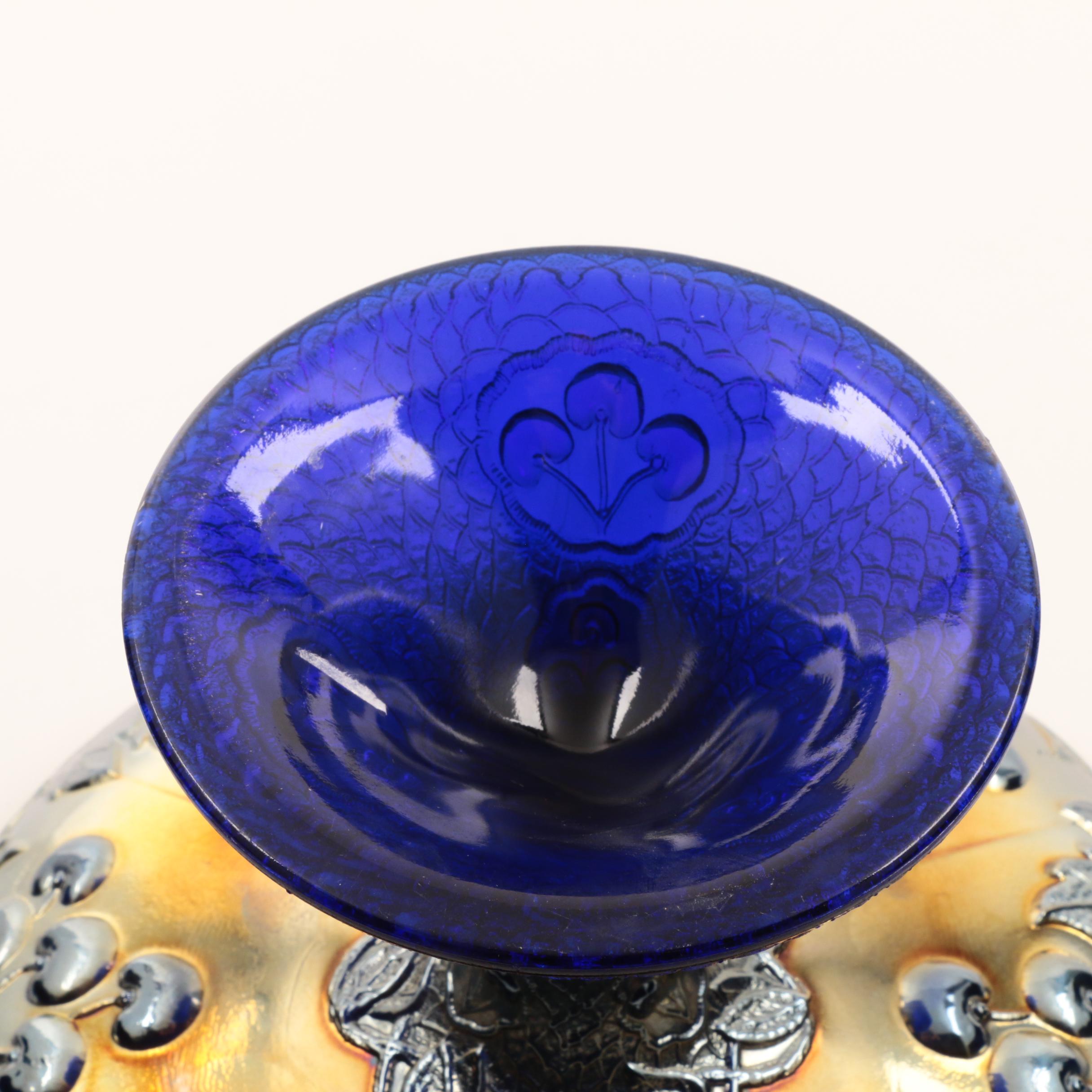 Vintage Fenton Carnival Glass "Mikado" Compote