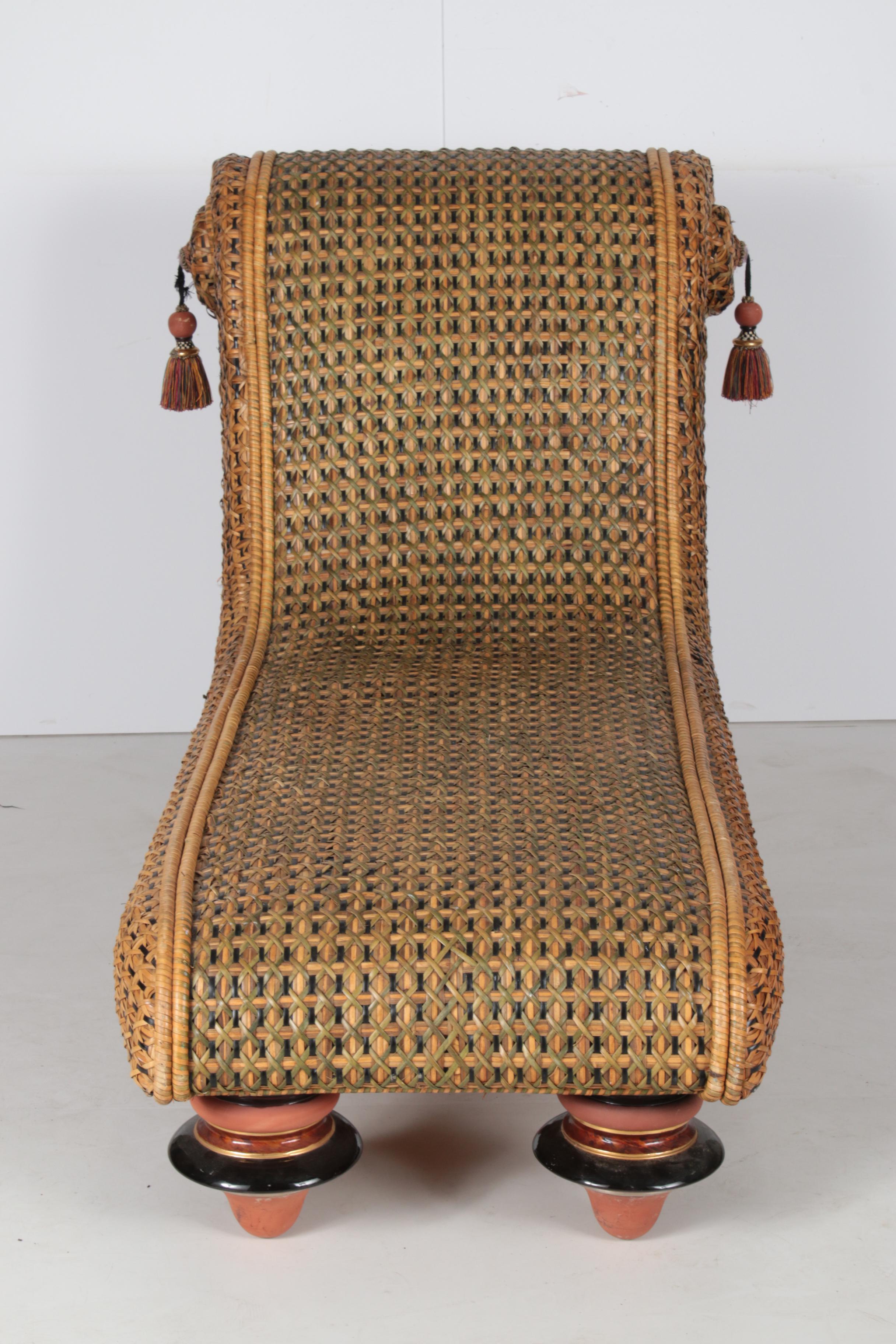 MacKenzie-Childs Rattan Chaise Lounge