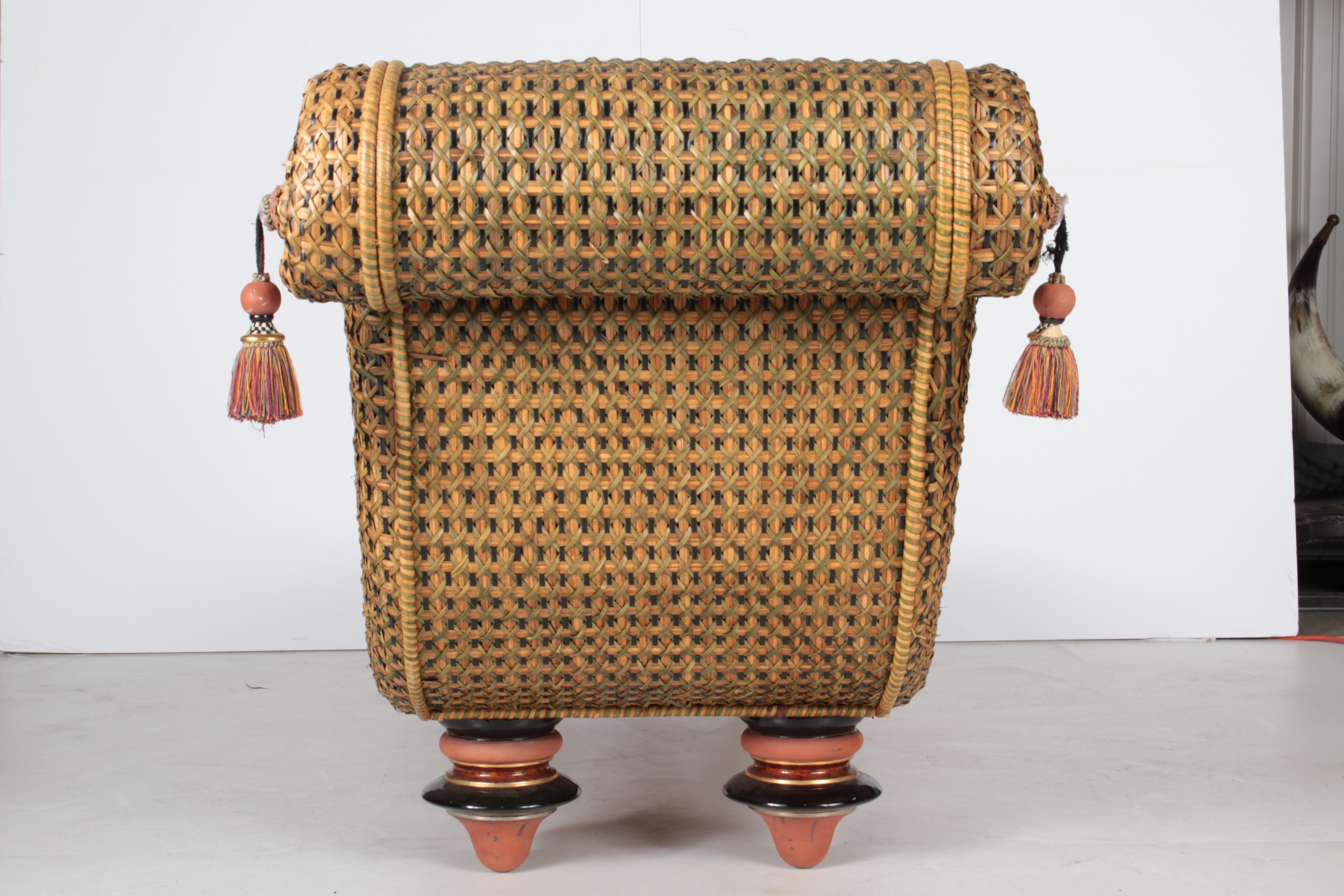 MacKenzie-Childs Rattan Chaise Lounge