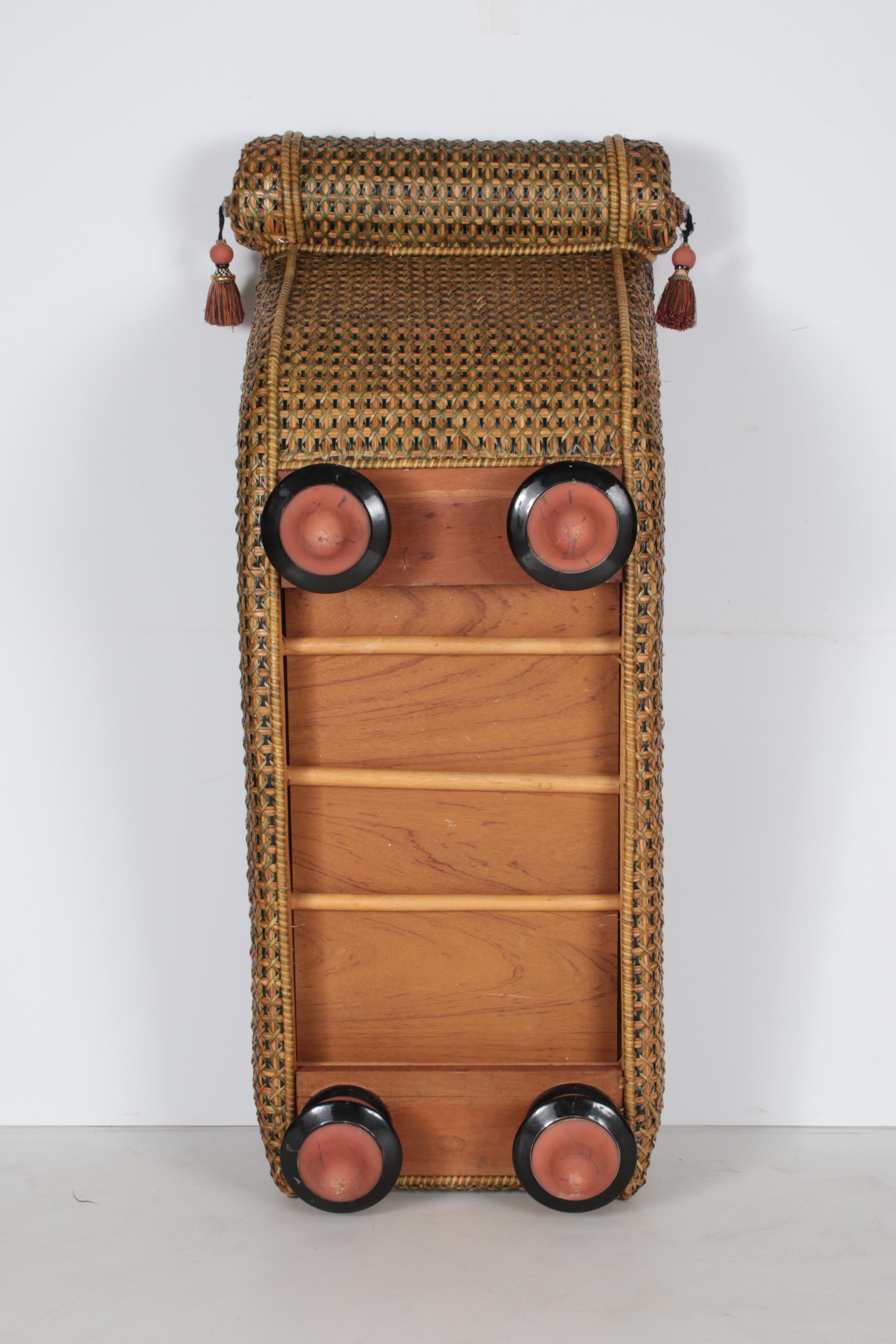 MacKenzie-Childs Rattan Chaise Lounge