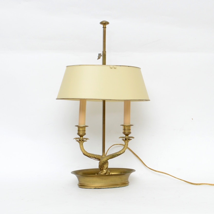 Brass Dolphin Bouillette Table Lamp