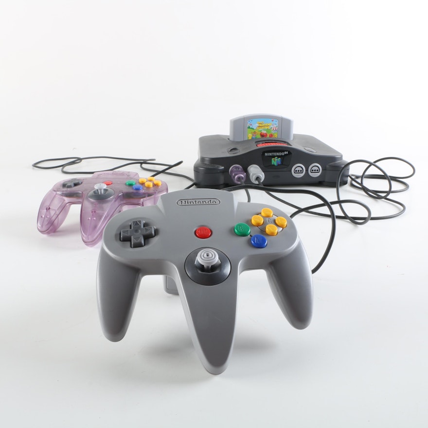 Nintendo 64 Console with Controllers and Game