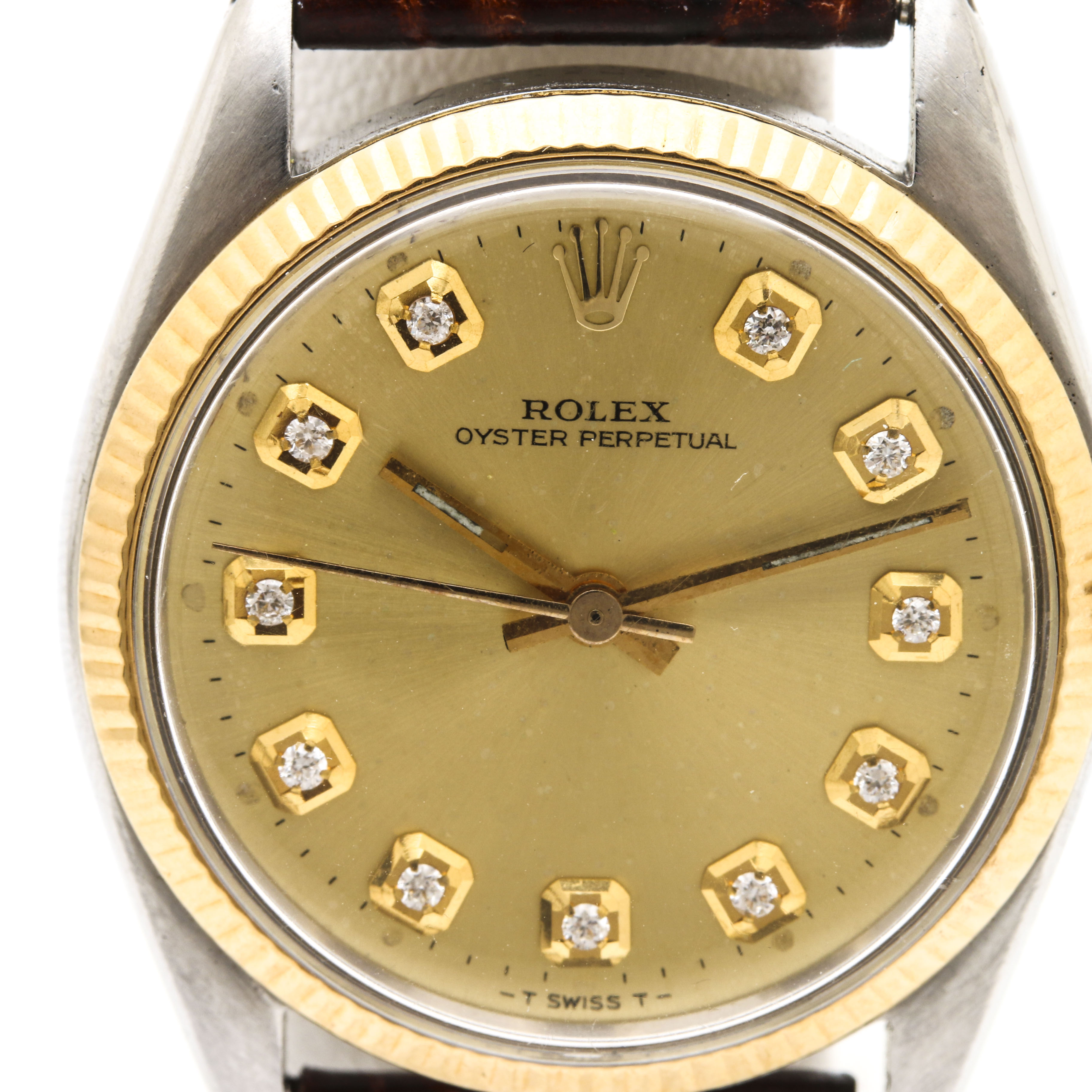 Rolex 14K Yellow Gold and Diamond Watch