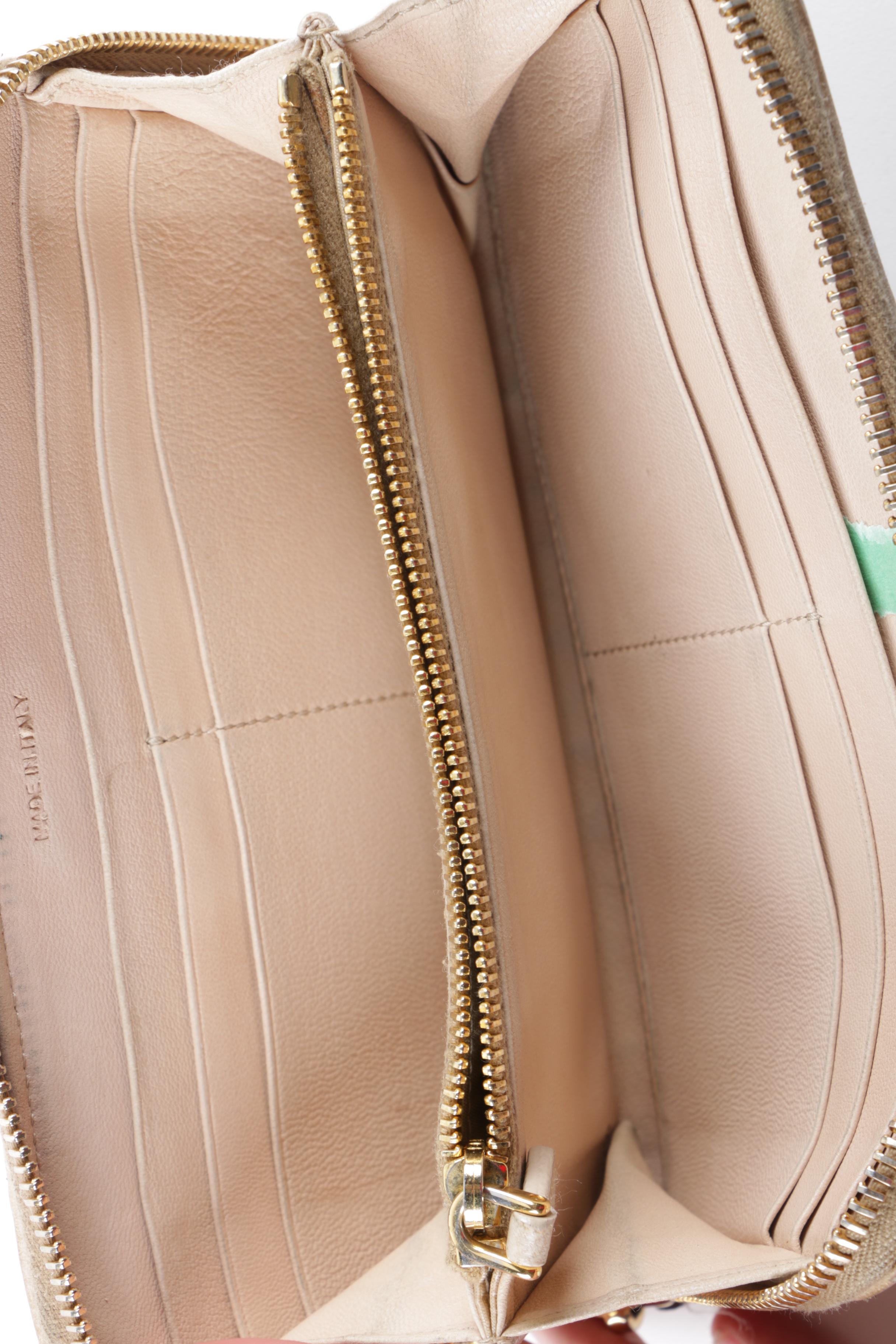 Prada Cream Gaufre Ruffle Leather Wallet, Made in Italy