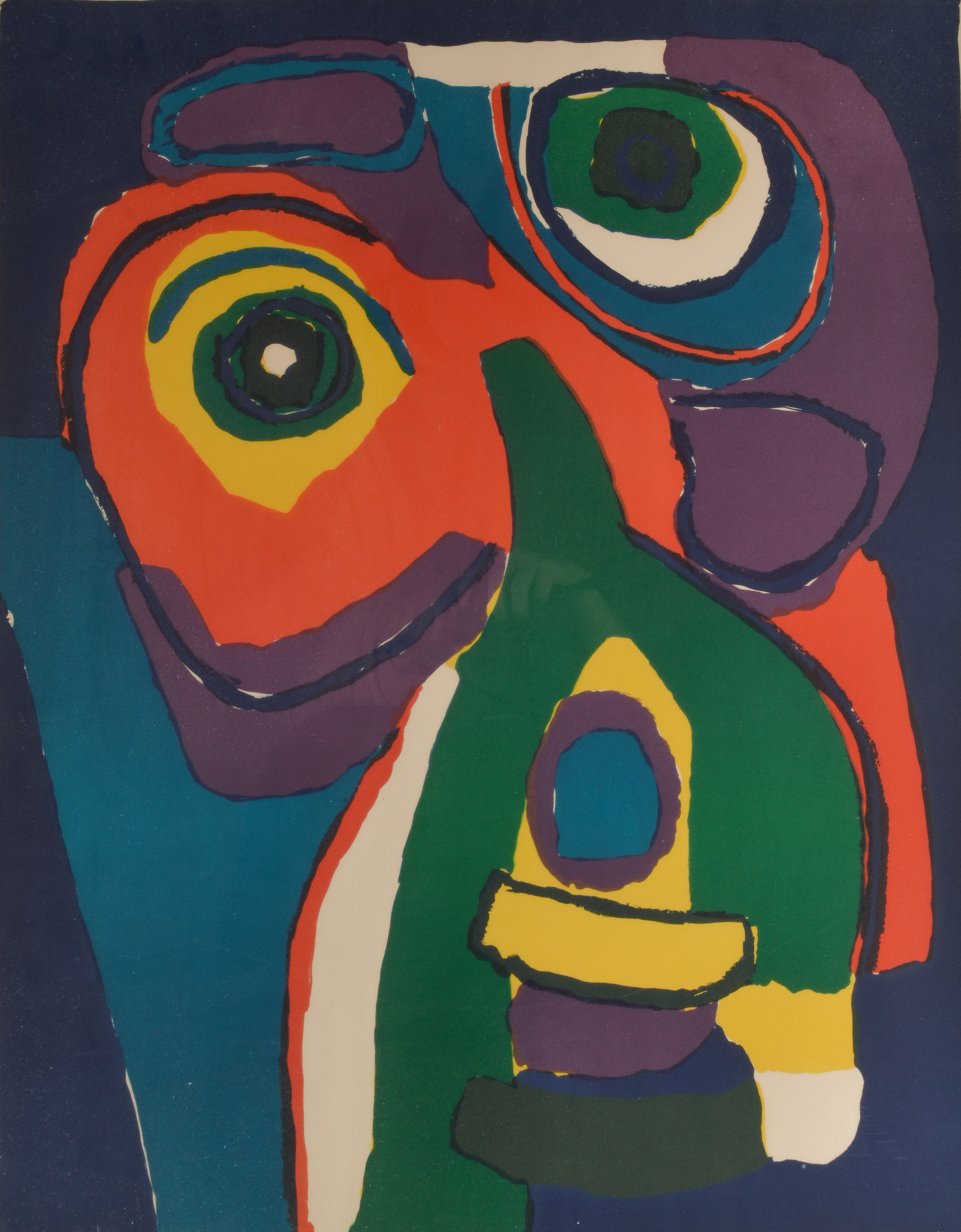 Karel Appel Lithograph "Visage Colore"