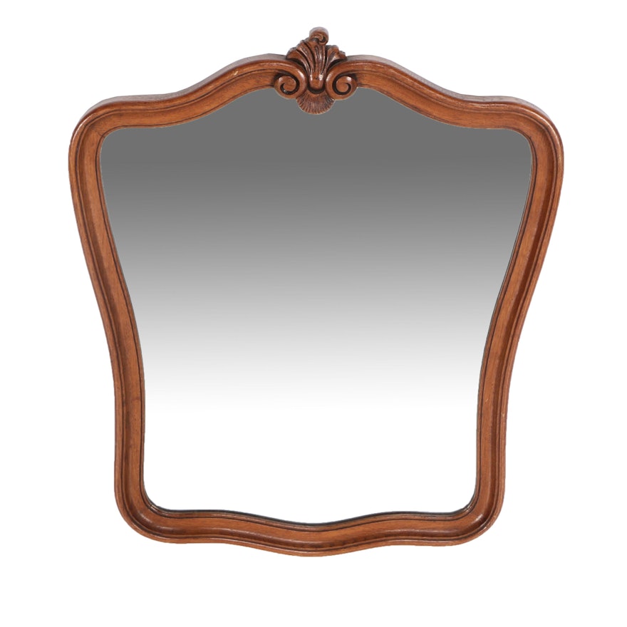 Beveled Glass Wall Mirror with Carved Wood Frame