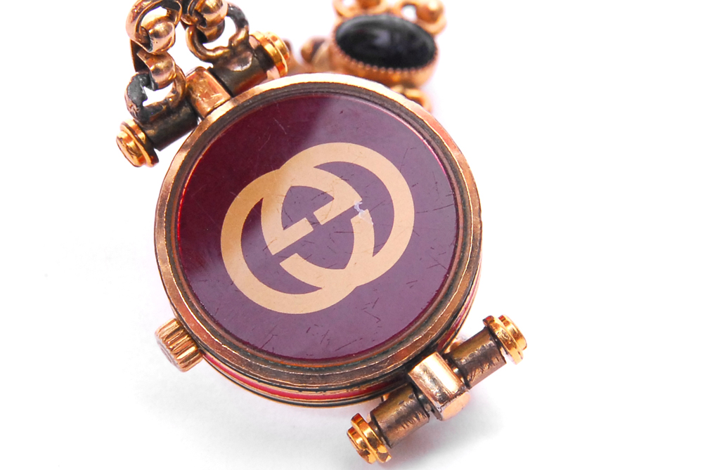 Gucci Watch On Gemstone Scarab Bracelet