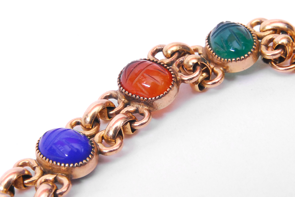 Gucci Watch On Gemstone Scarab Bracelet