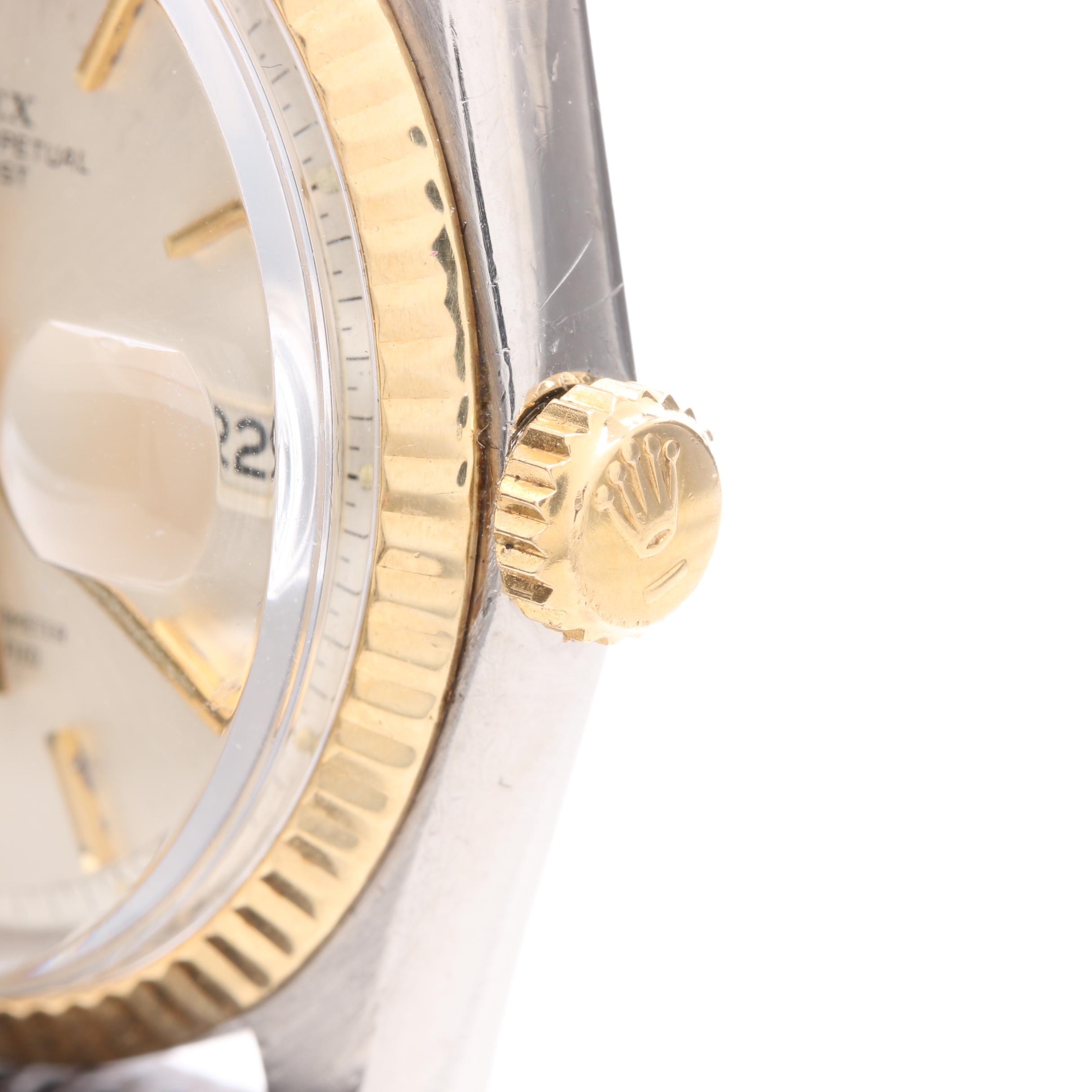 Circa 1969 Rolex Stainless Steel and 18K Yellow Gold Datejust Watch