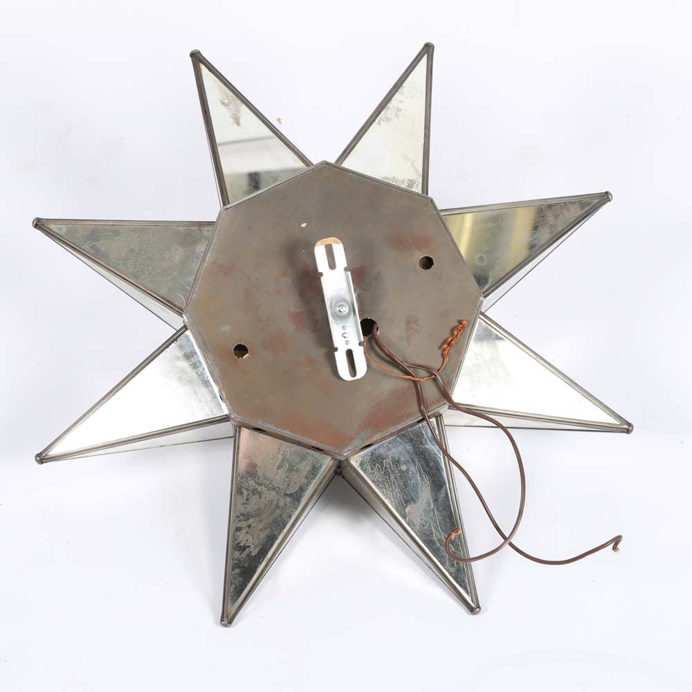 Moravian Star Mercury Glass Star Flush Mount Light Fixture