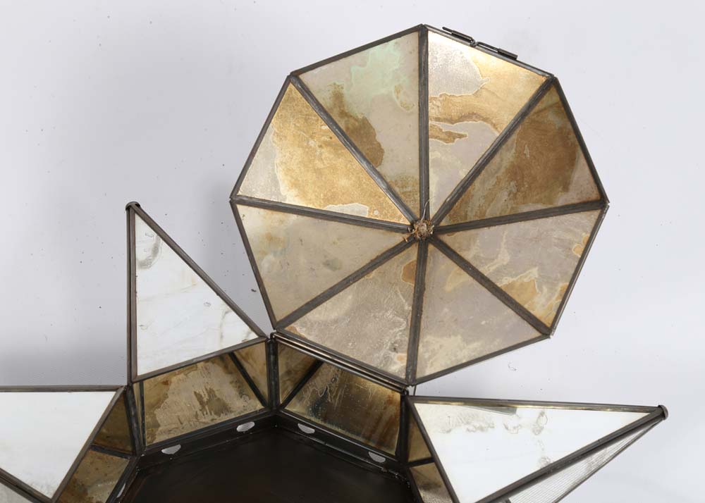 Moravian Star Mercury Glass Star Flush Mount Light Fixture