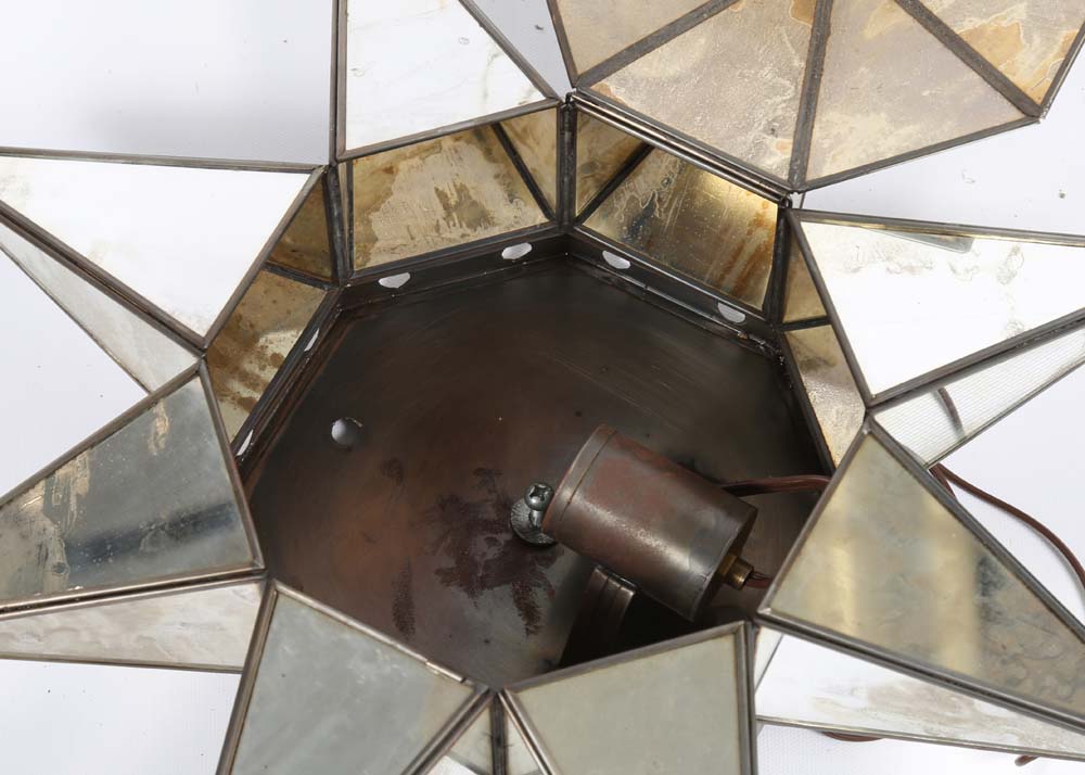 Moravian Star Mercury Glass Star Flush Mount Light Fixture