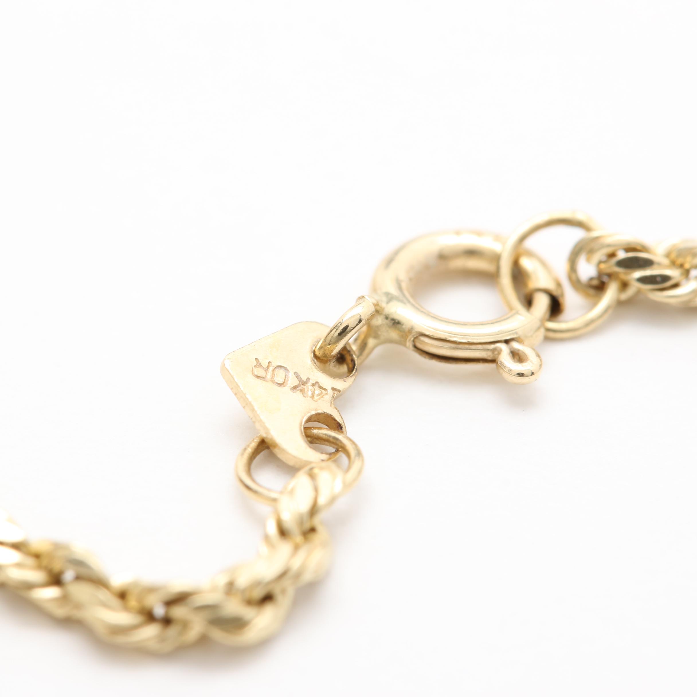 14K Yellow Gold Floral Gemstone Necklace