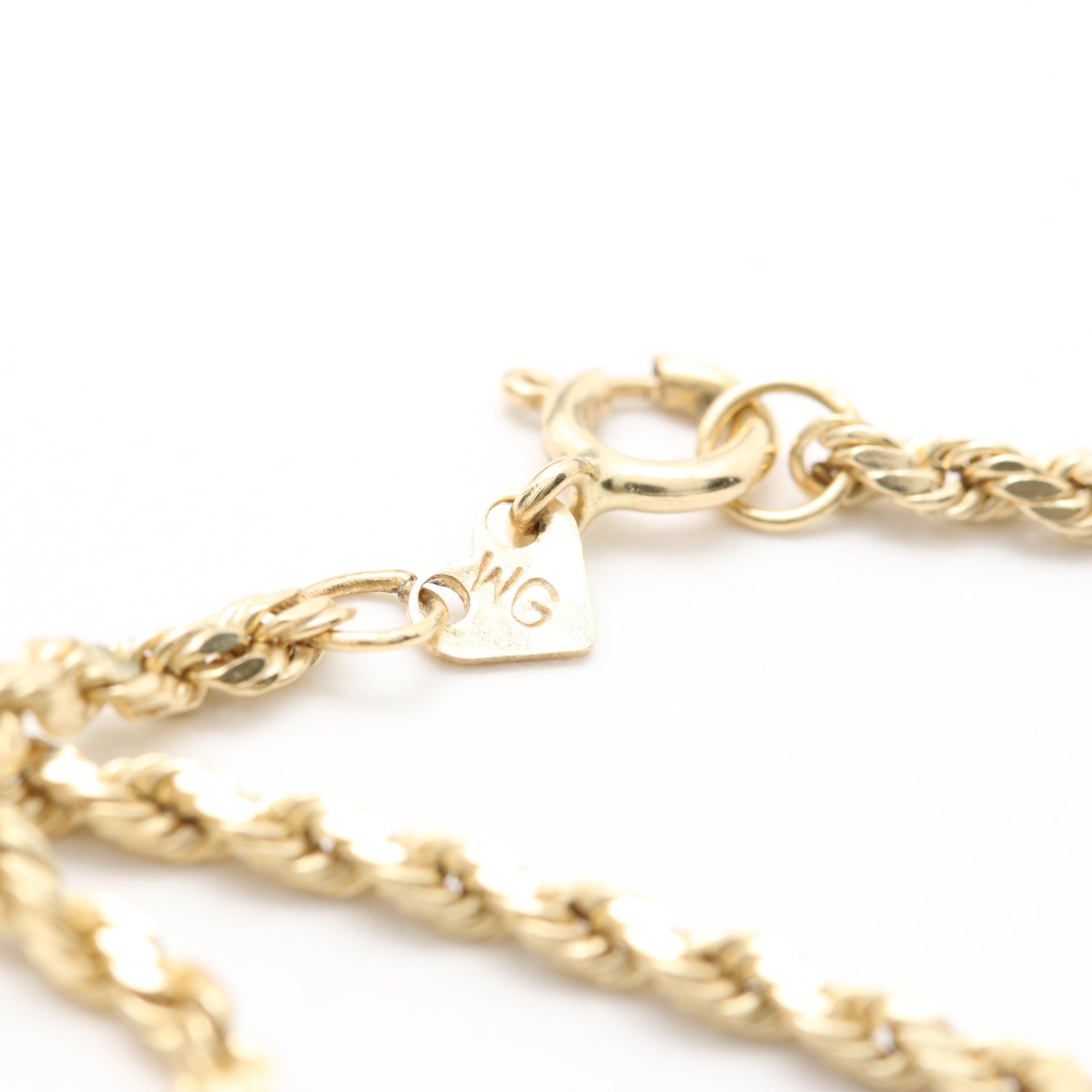 14K Yellow Gold Floral Gemstone Necklace