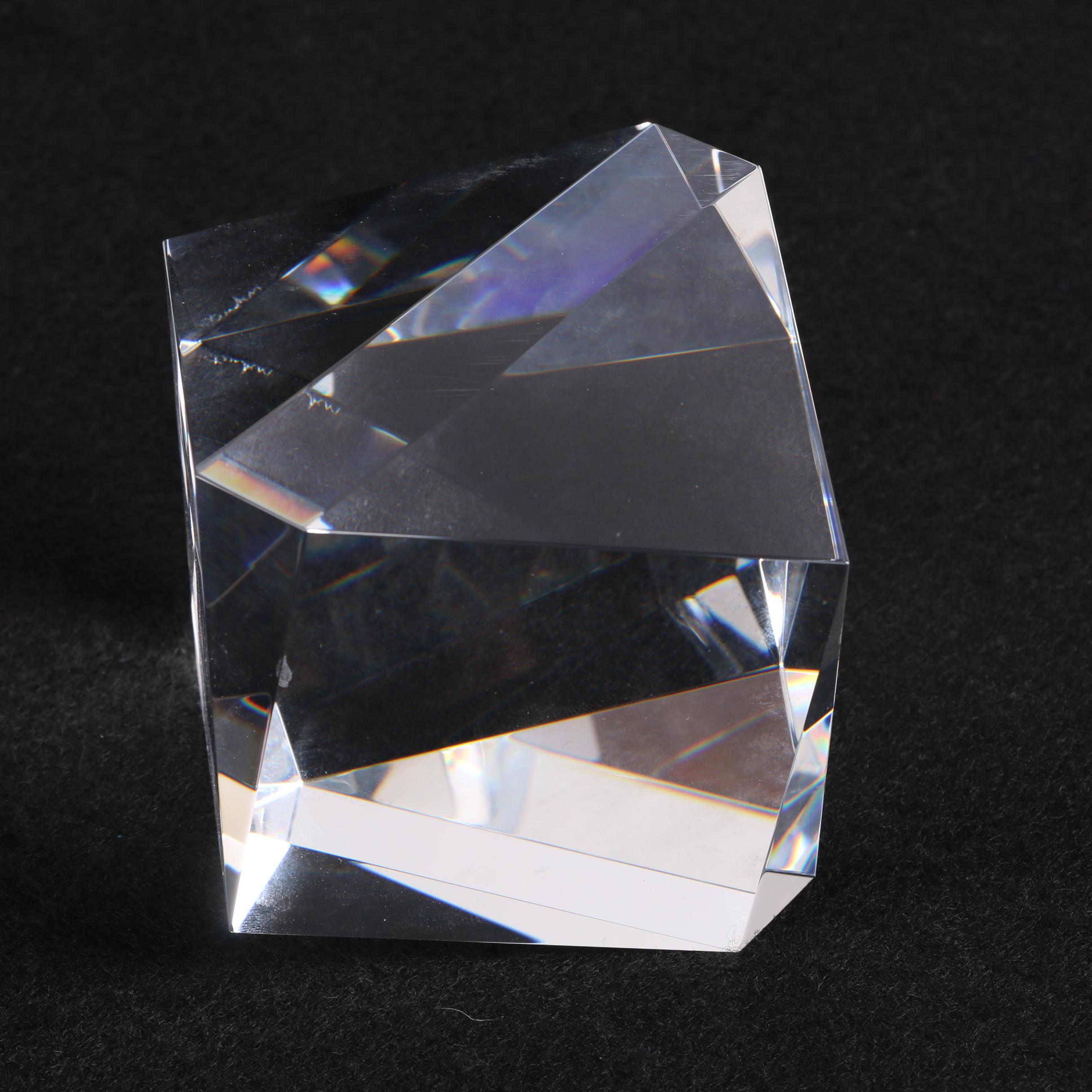 Steuben "Cubique" Crystal Paperweight