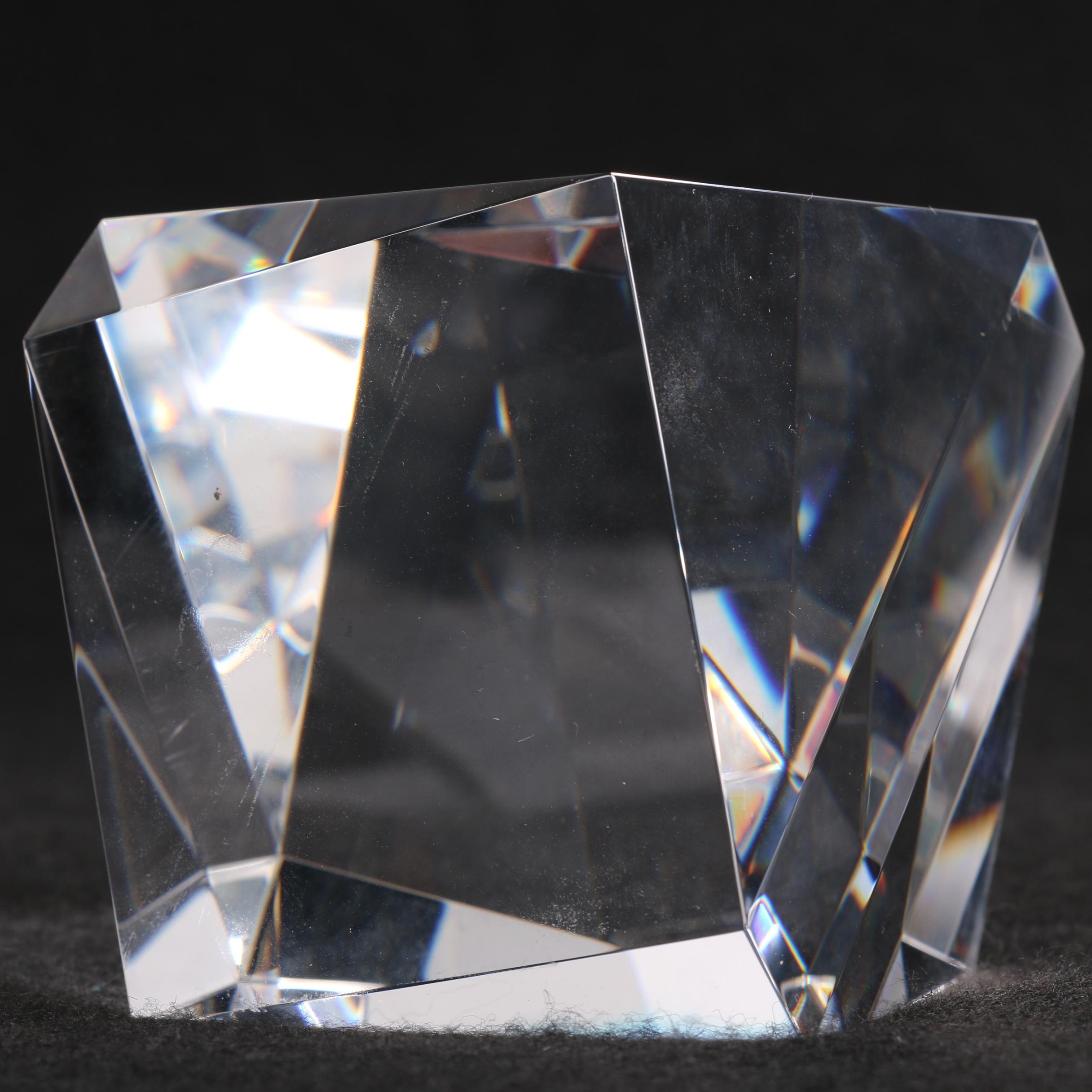 Steuben "Cubique" Crystal Paperweight