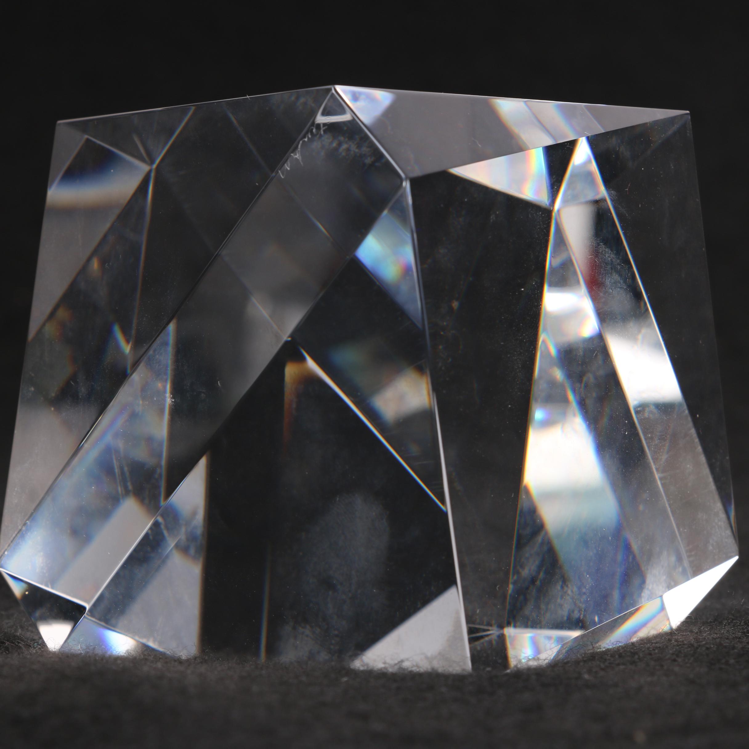 Steuben "Cubique" Crystal Paperweight