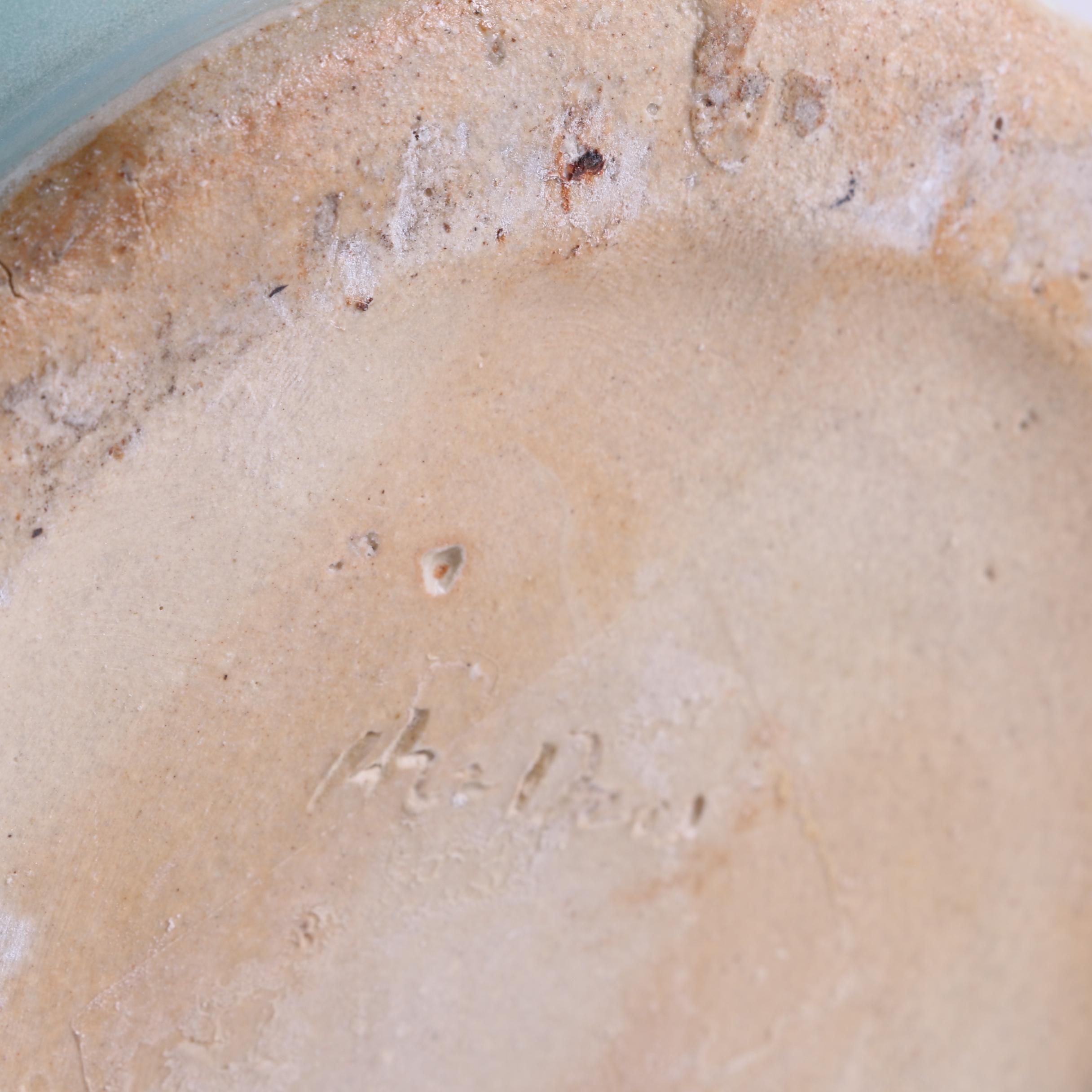 Three Hands Earthenware Drip Glazed Vases with Figurative Elephant Handles