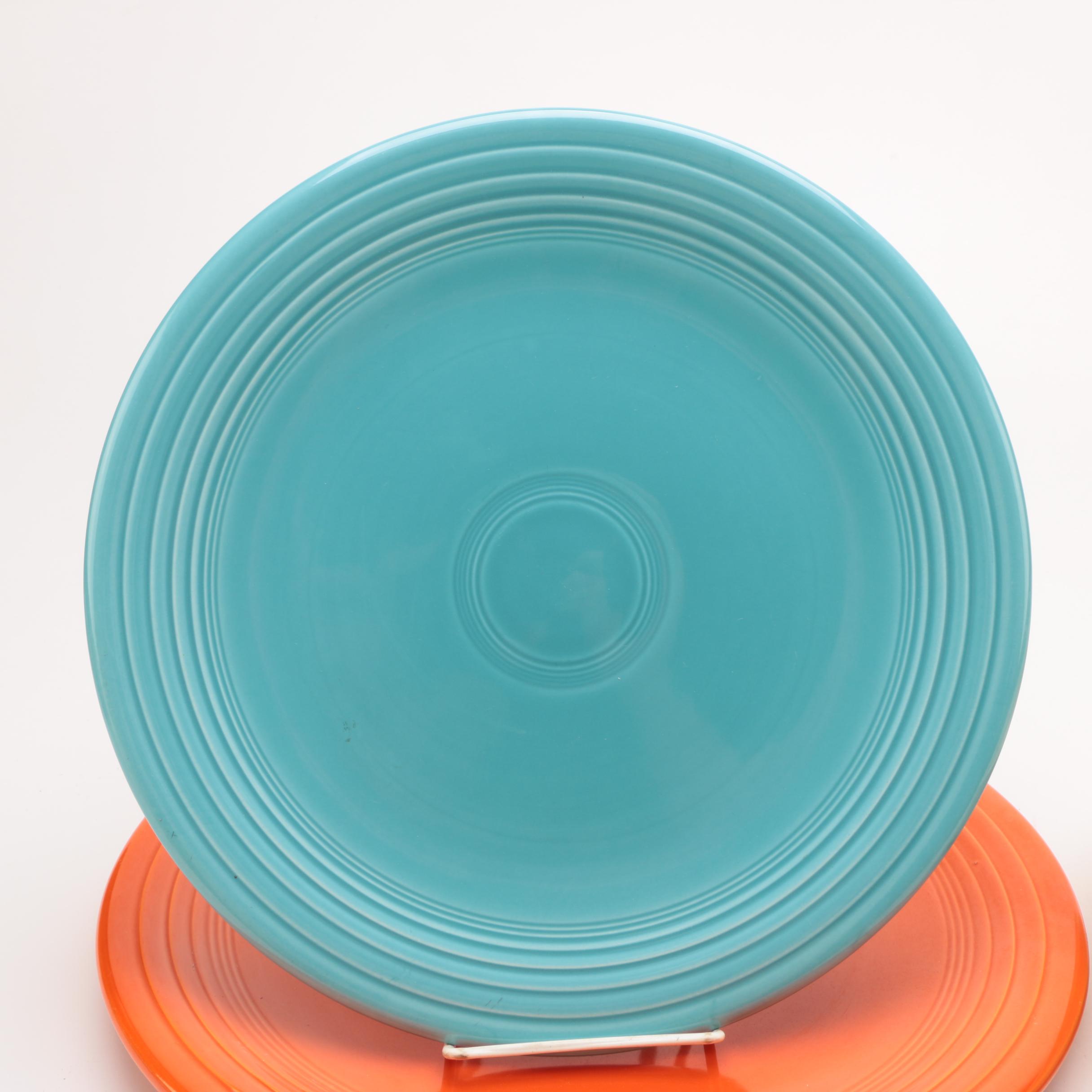 Vintage Homer Laughlin "Fiesta" Platters and Contemporary Soup Bowl