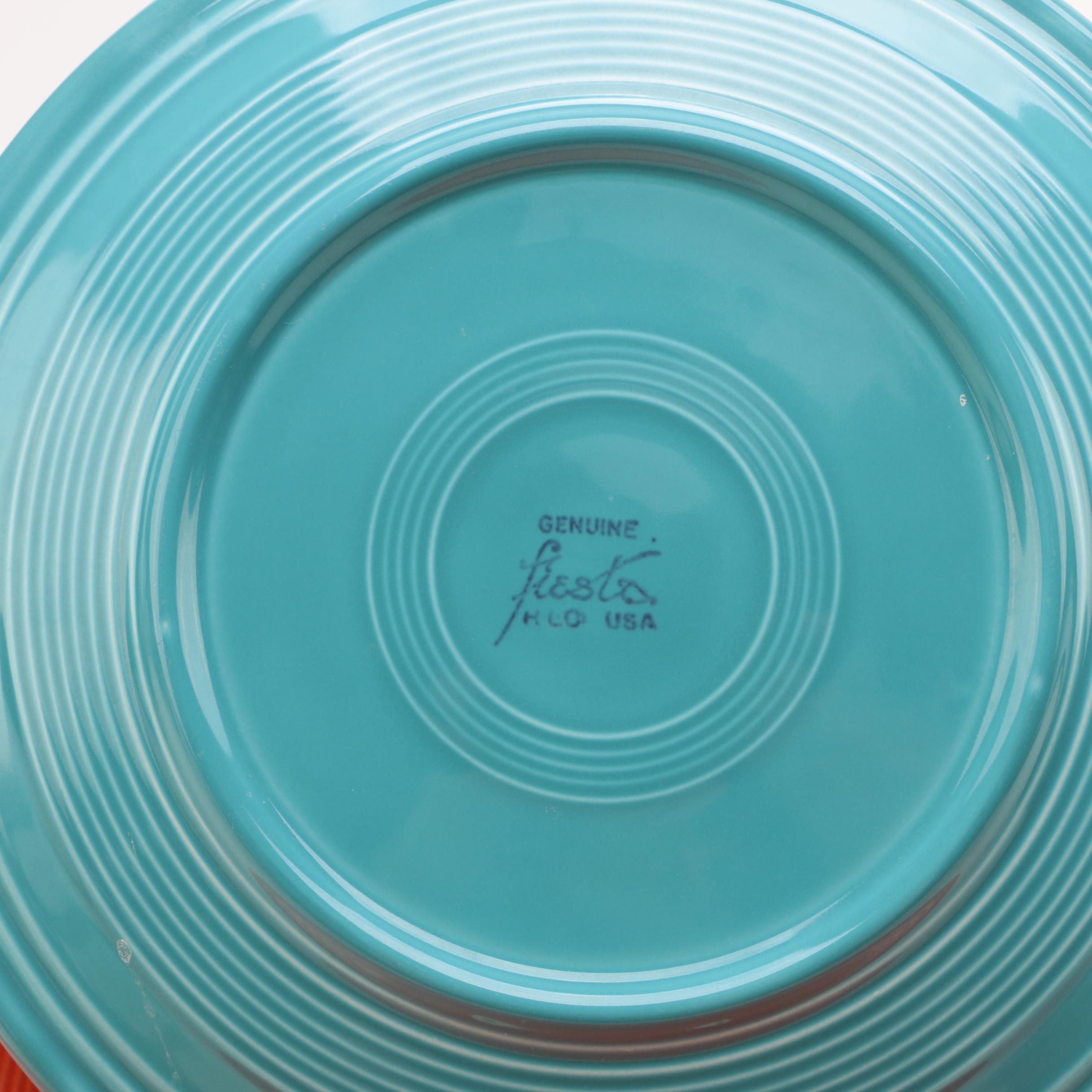 Vintage Homer Laughlin "Fiesta" Platters and Contemporary Soup Bowl