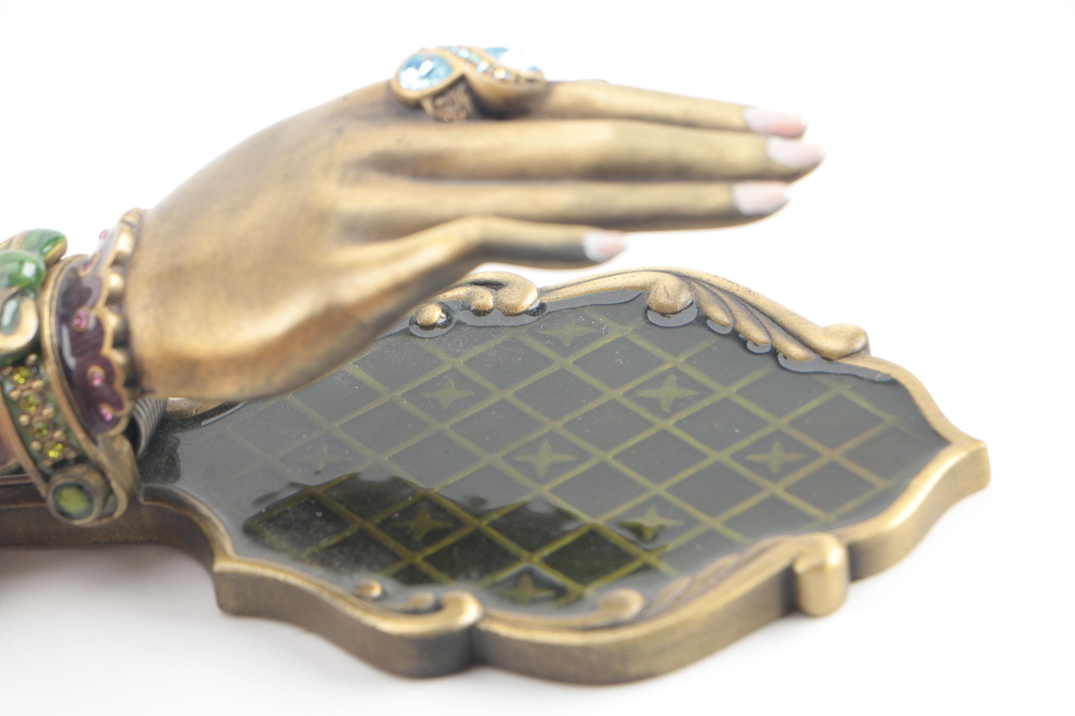 Jay Strongwater Victorian Hand Clip Featuring Enamel and Crystal Accents