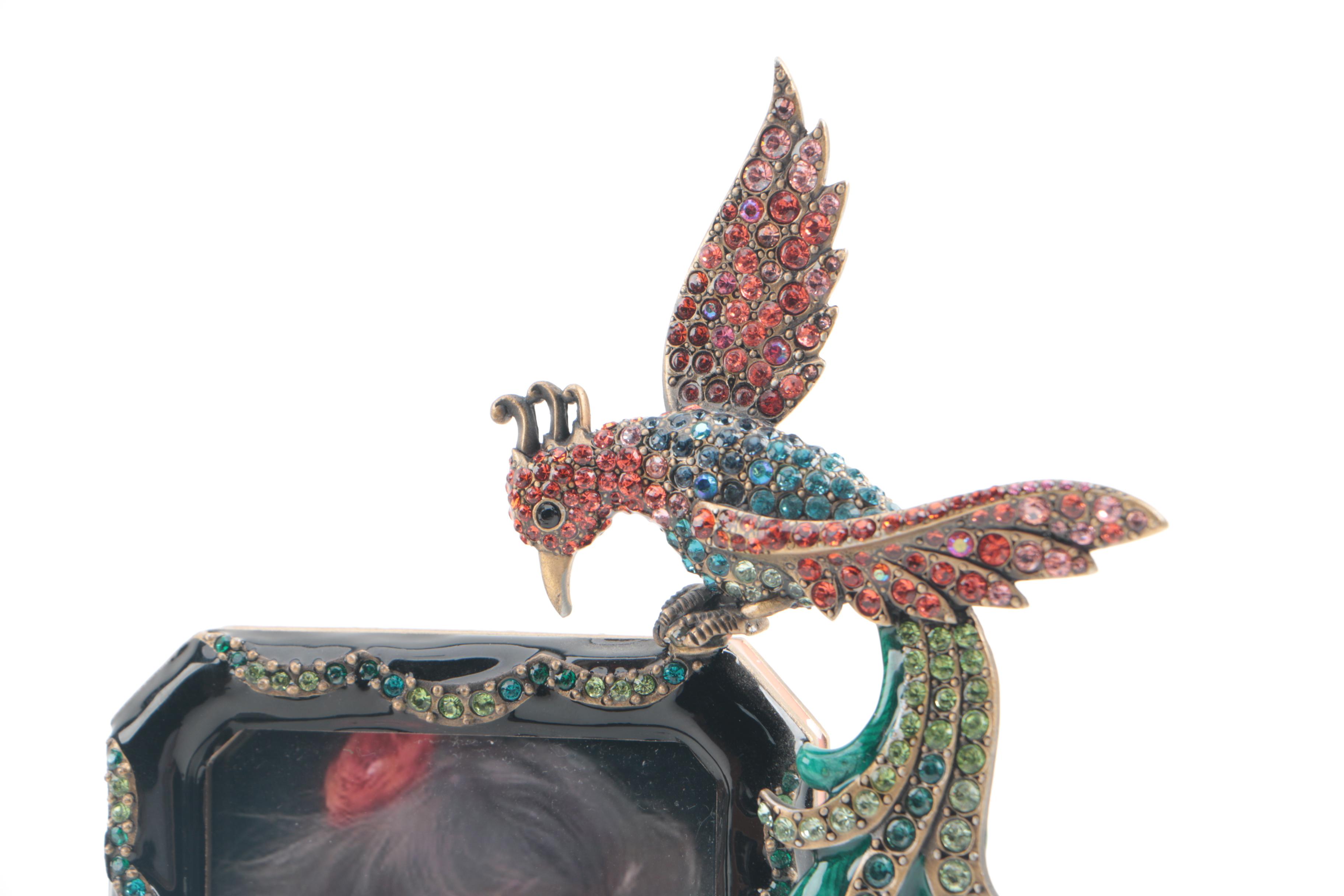 Jay Strongwater Bird of Paradise Picture Frame with Enamel and Crystal Accents