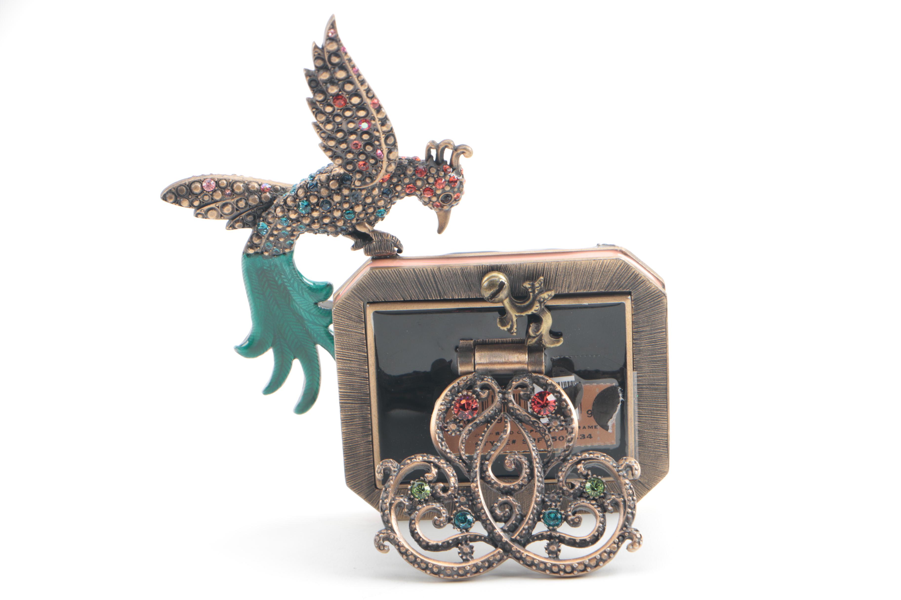 Jay Strongwater Bird of Paradise Picture Frame with Enamel and Crystal Accents