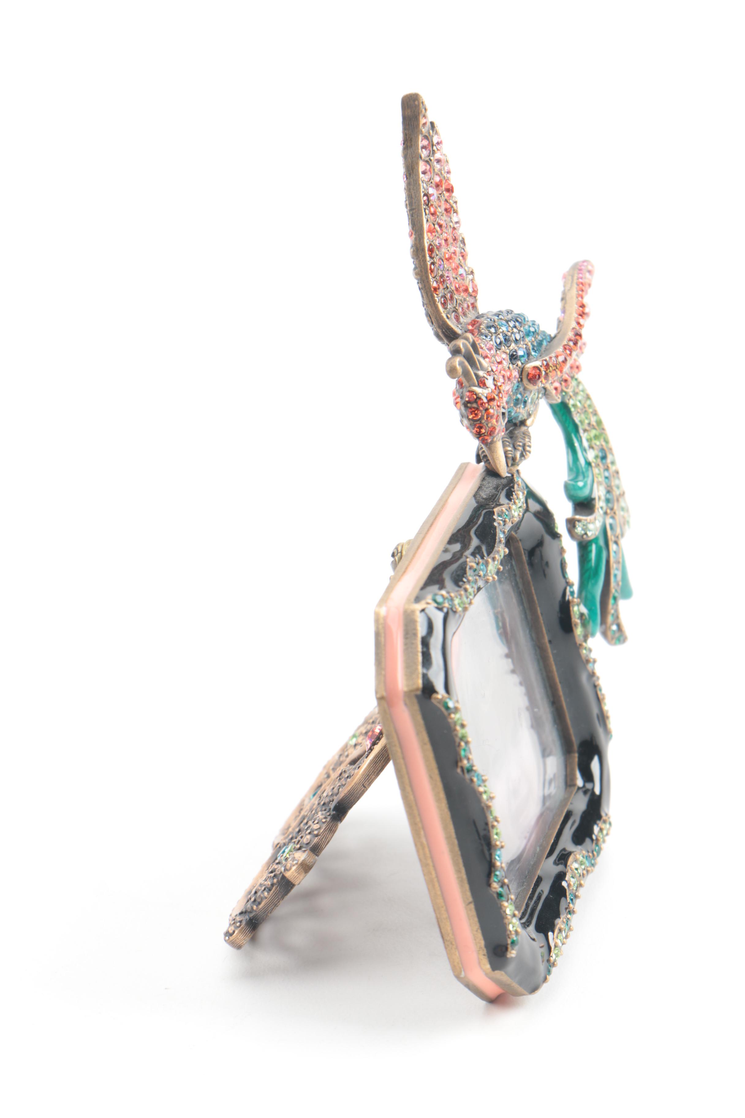 Jay Strongwater Bird of Paradise Picture Frame with Enamel and Crystal Accents