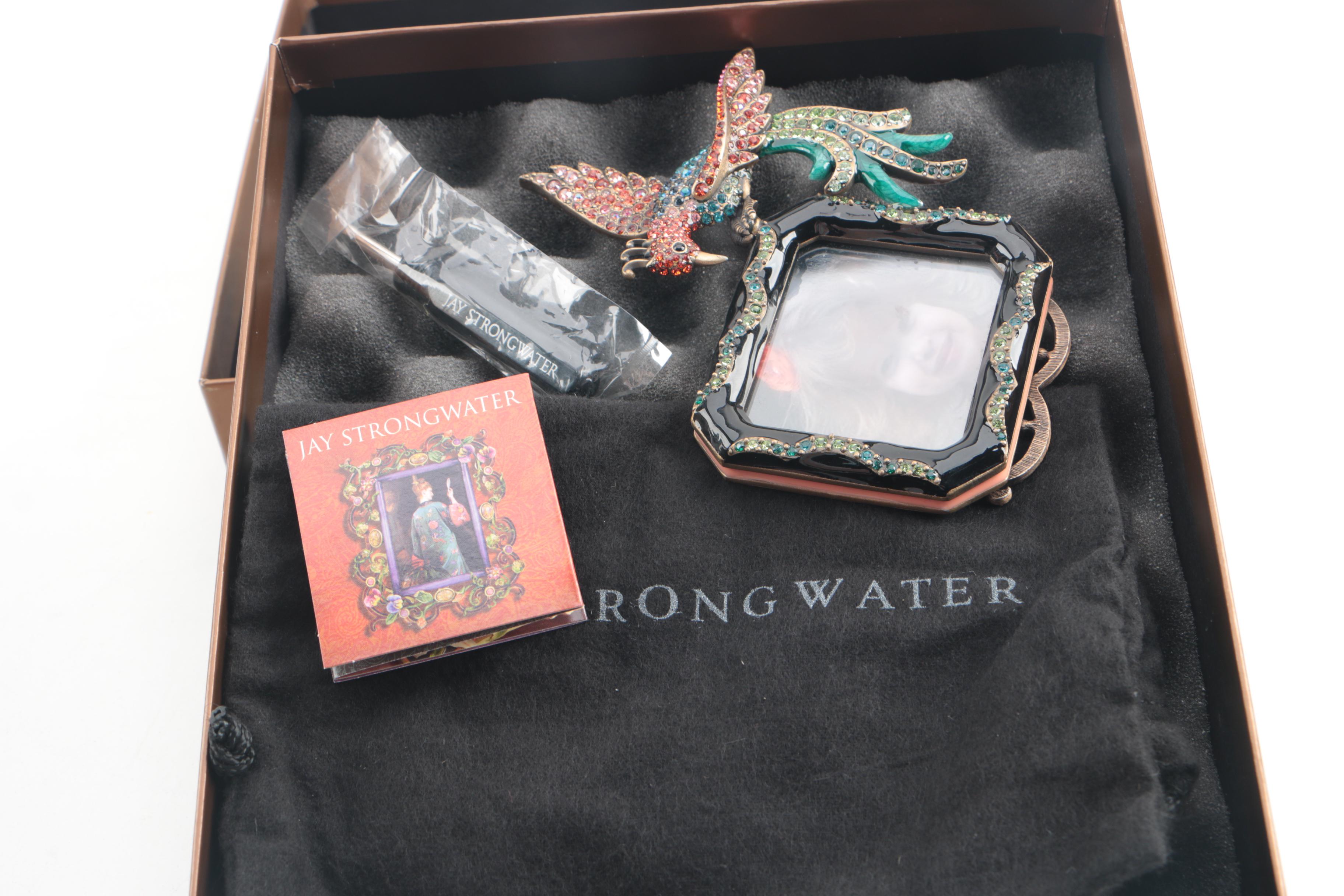 Jay Strongwater Bird of Paradise Picture Frame with Enamel and Crystal Accents