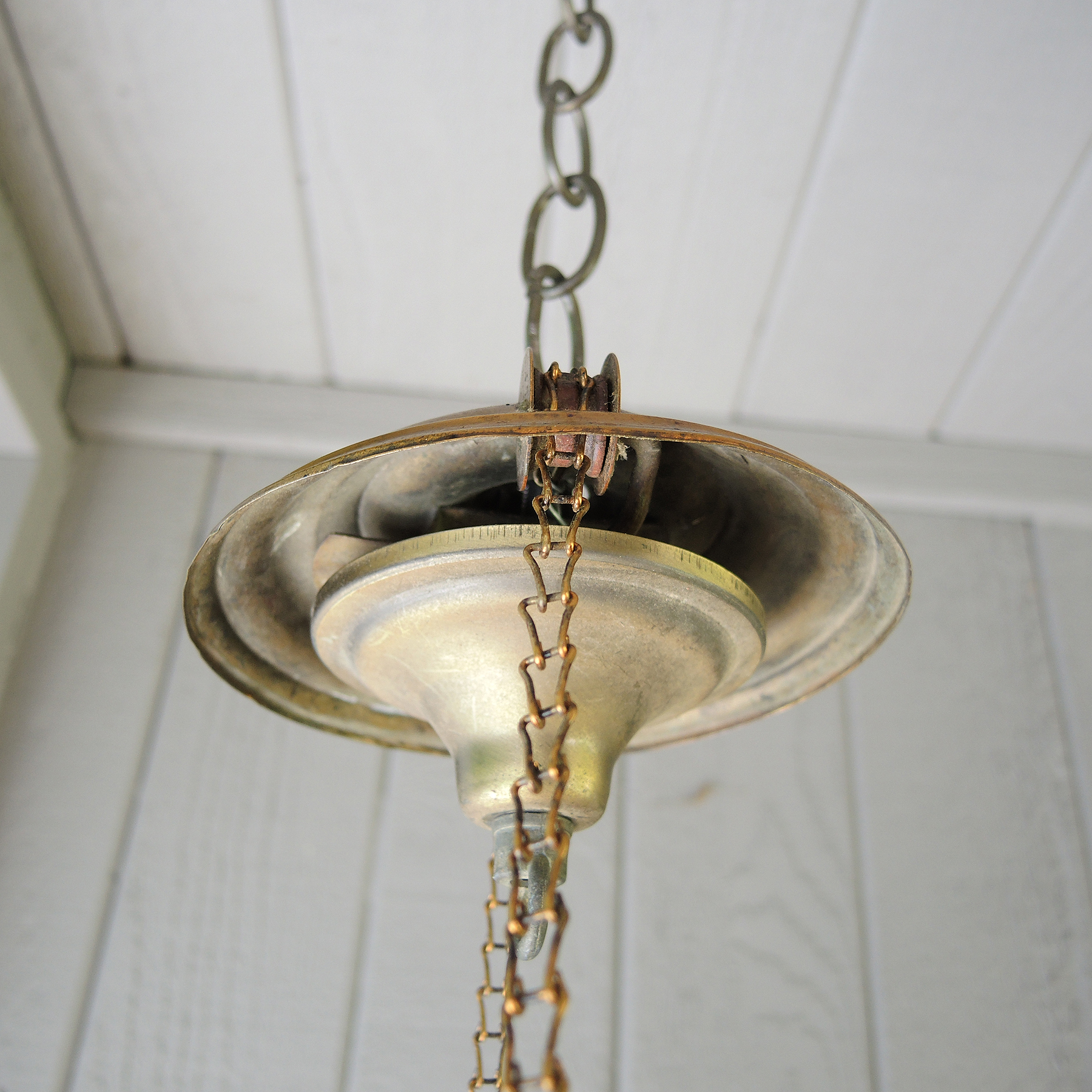 Antique Victorian Hanging Oil Lamp