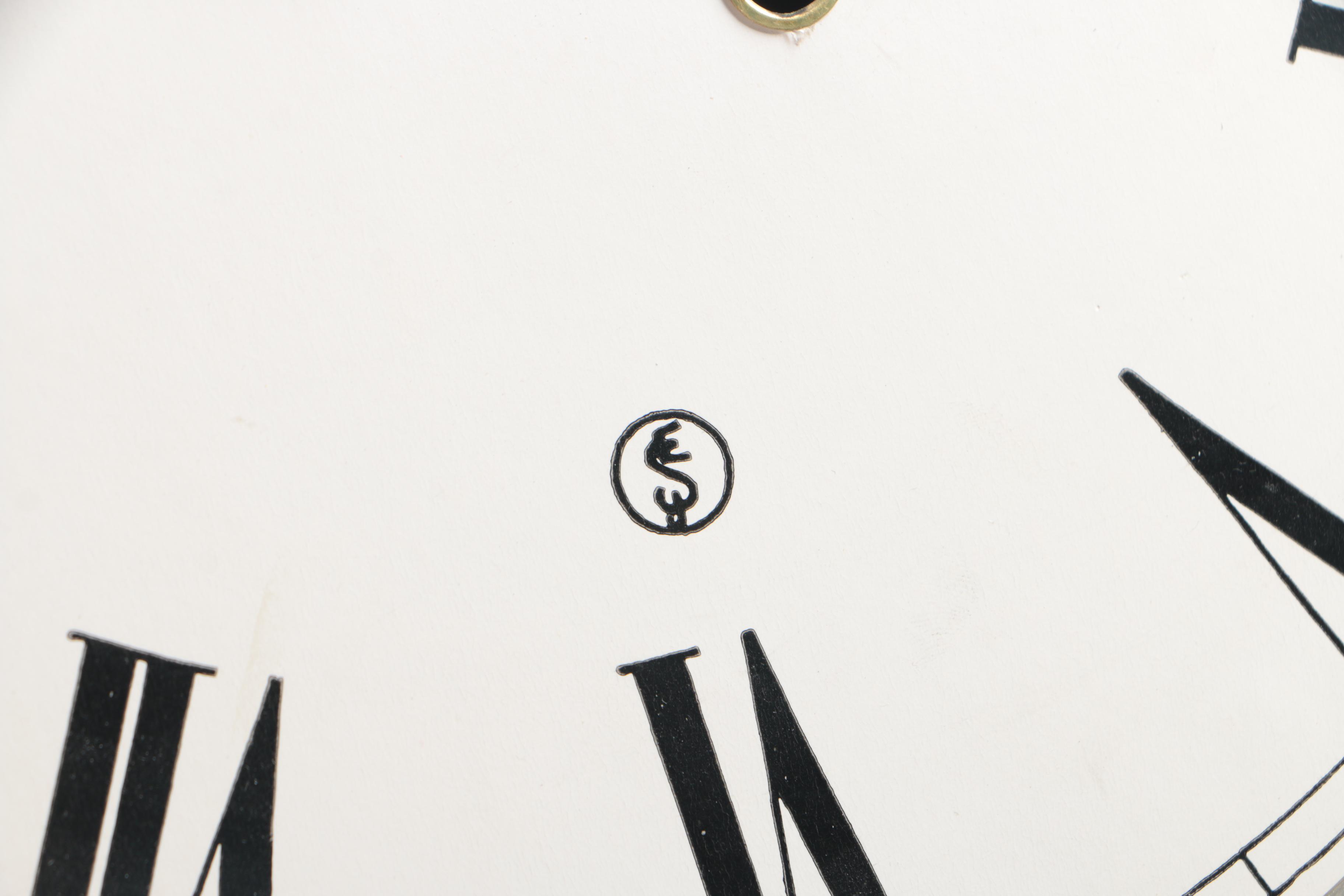 Circa 1920 Seth Thomas Oak Gallery Style Wall Clock