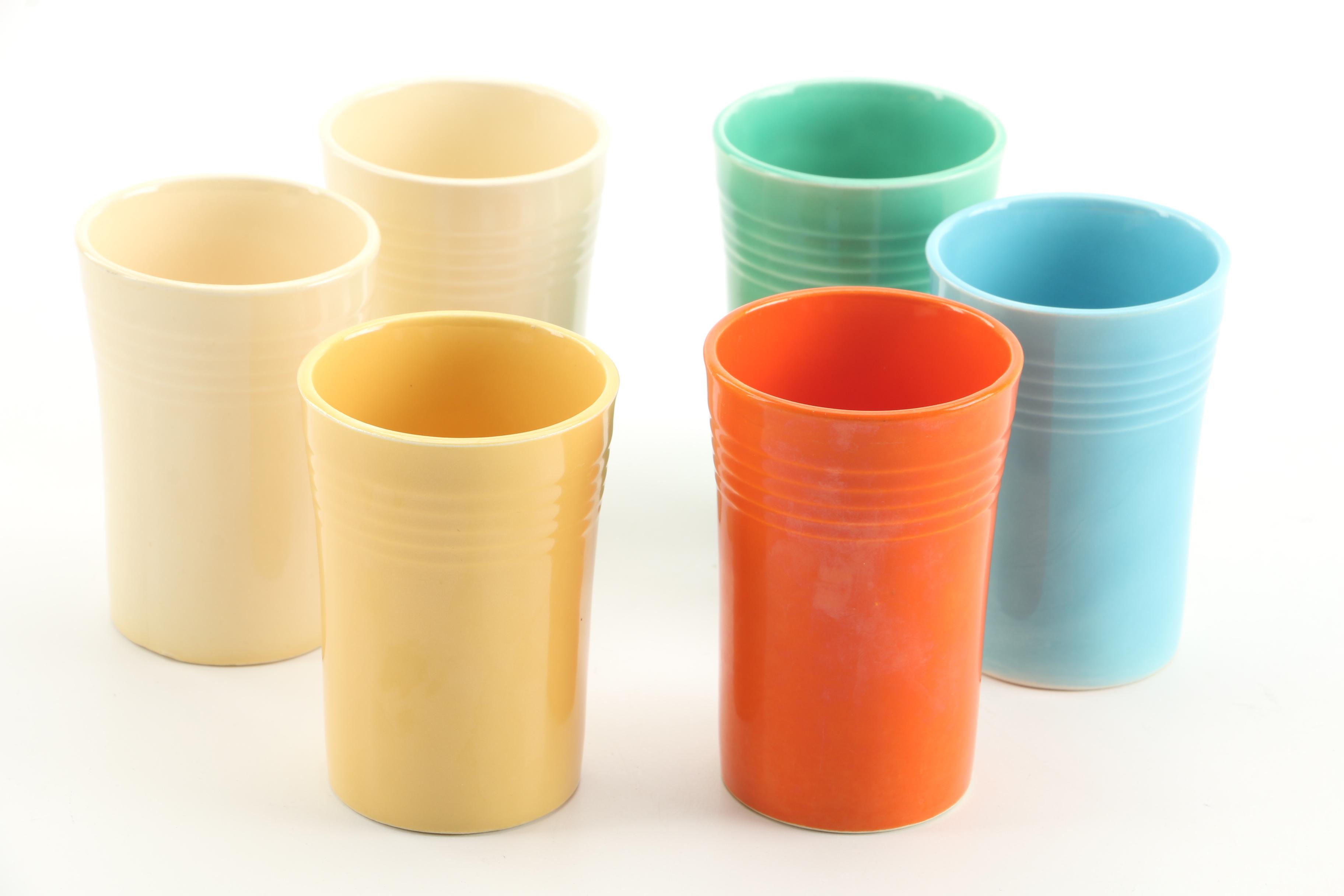 Homer Laughlin "Fiesta" Pitcher, Tumblers, and Platter