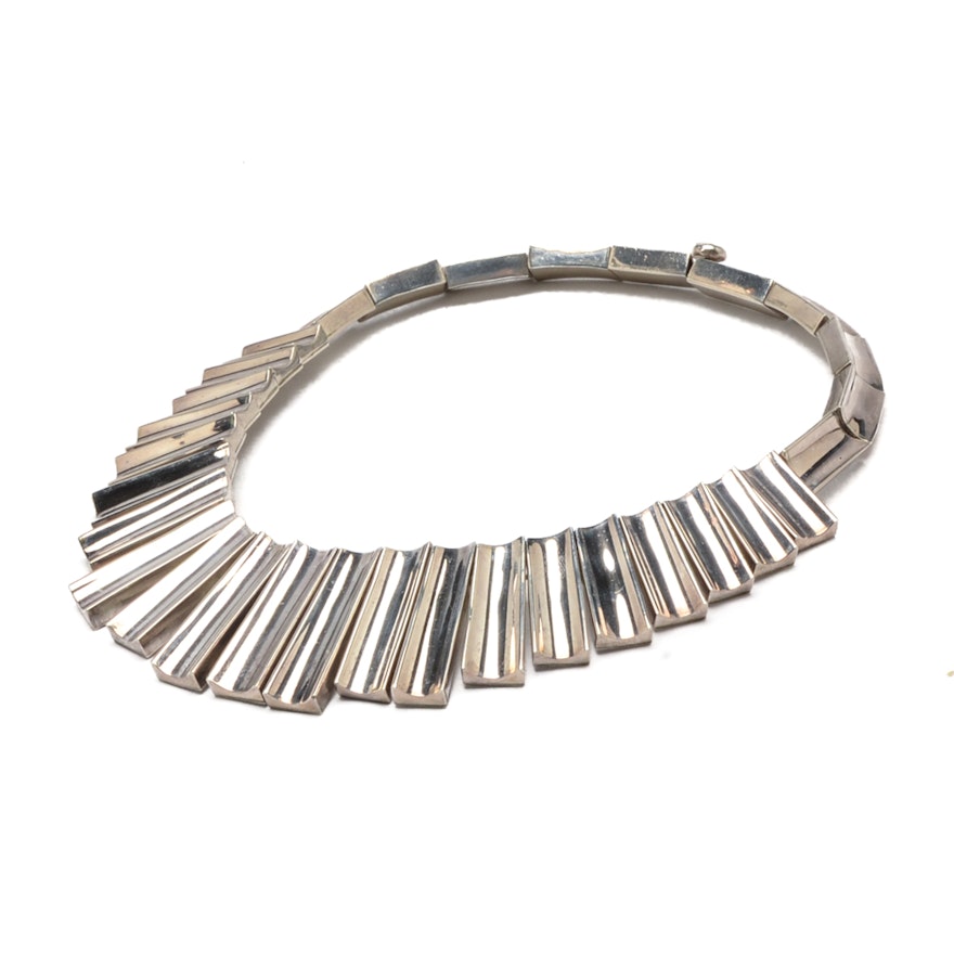 Modernist Sterling Silver Choker Necklace from Mexico