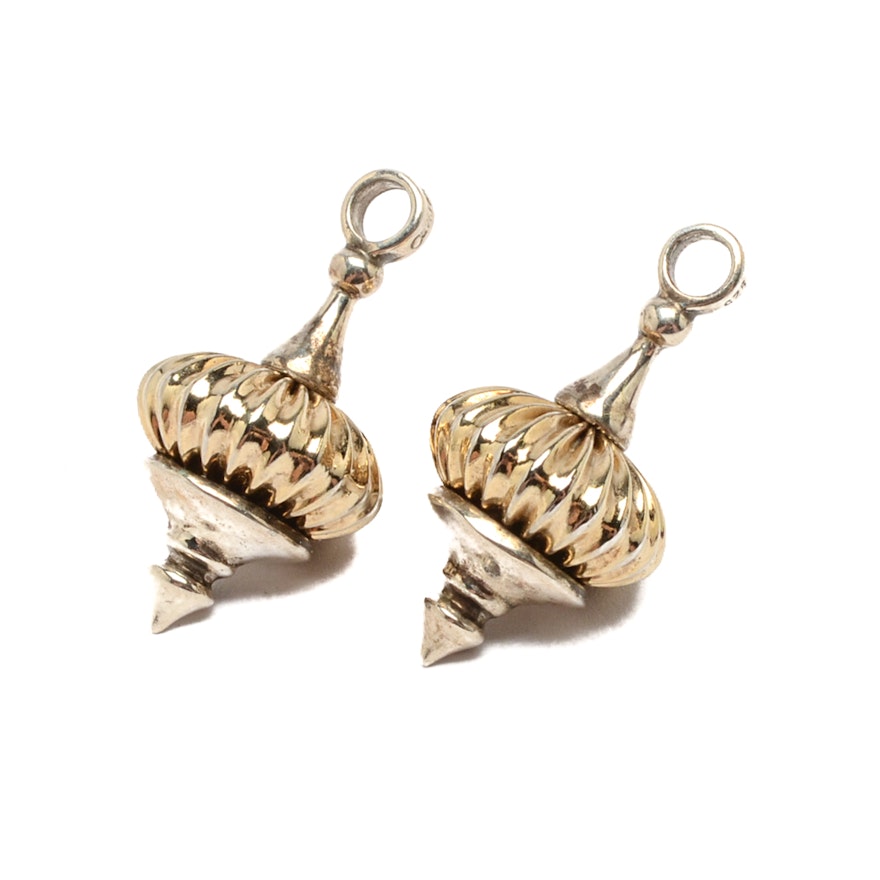 Caviar by Lagos Gold Tone Sterling Silver Earring Jackets