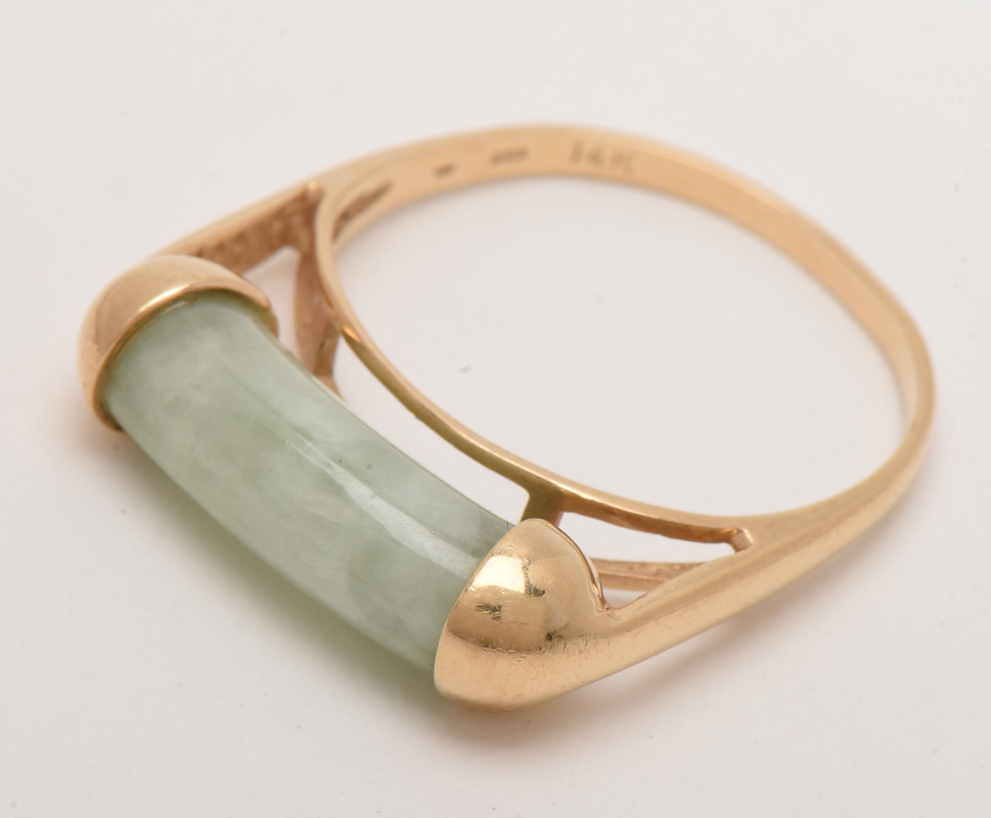 14K Yellow Gold Jadeite Statement Ring