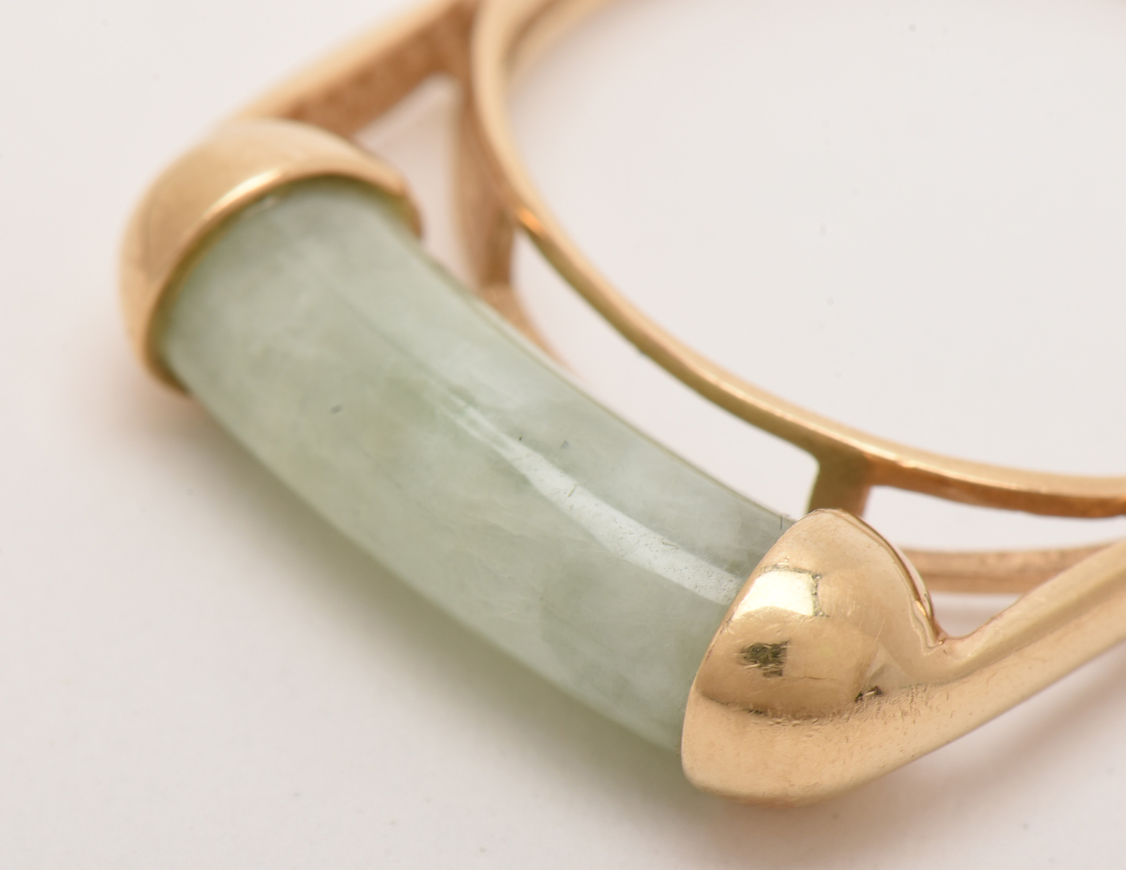 14K Yellow Gold Jadeite Statement Ring