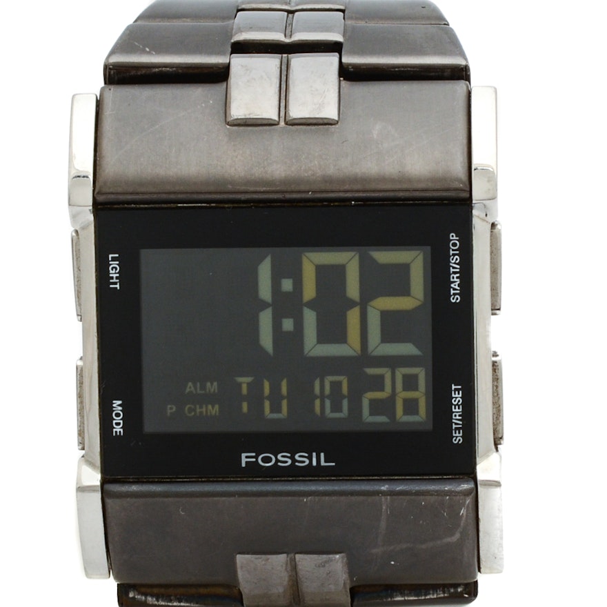 Fossil Digital Stainless Steel Wristwatch