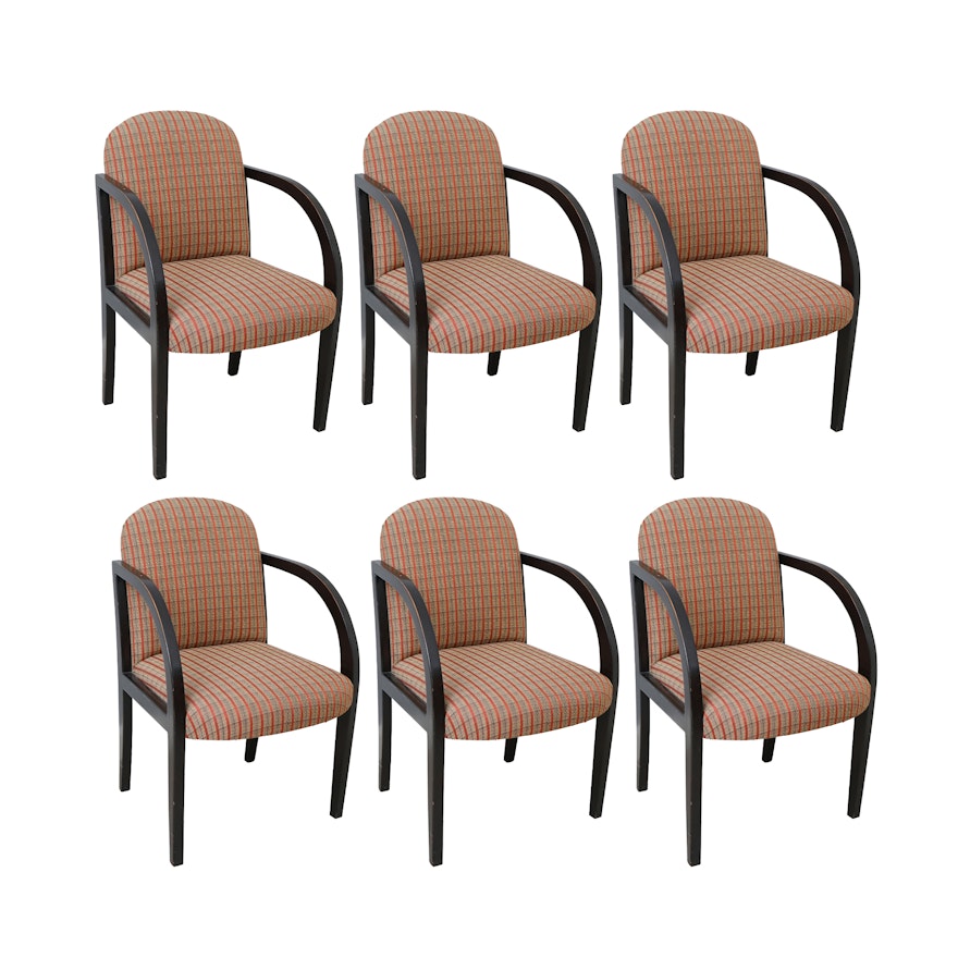 Plaid Upholstered Dining Chair Set