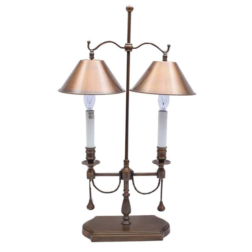 Neoclassical Style Metal Double Arm Desk Lamp