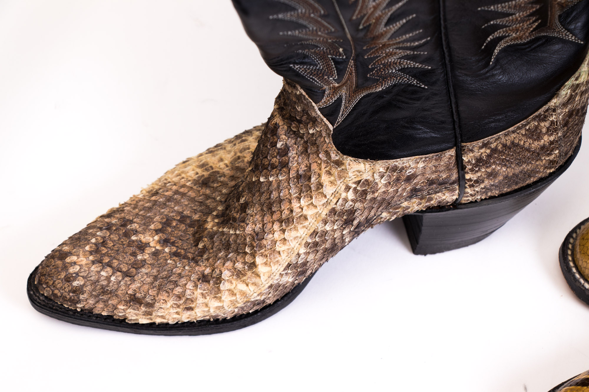 Men's Tony Lama and Austin Hall Snakeskin And Leather Cowboy Boots