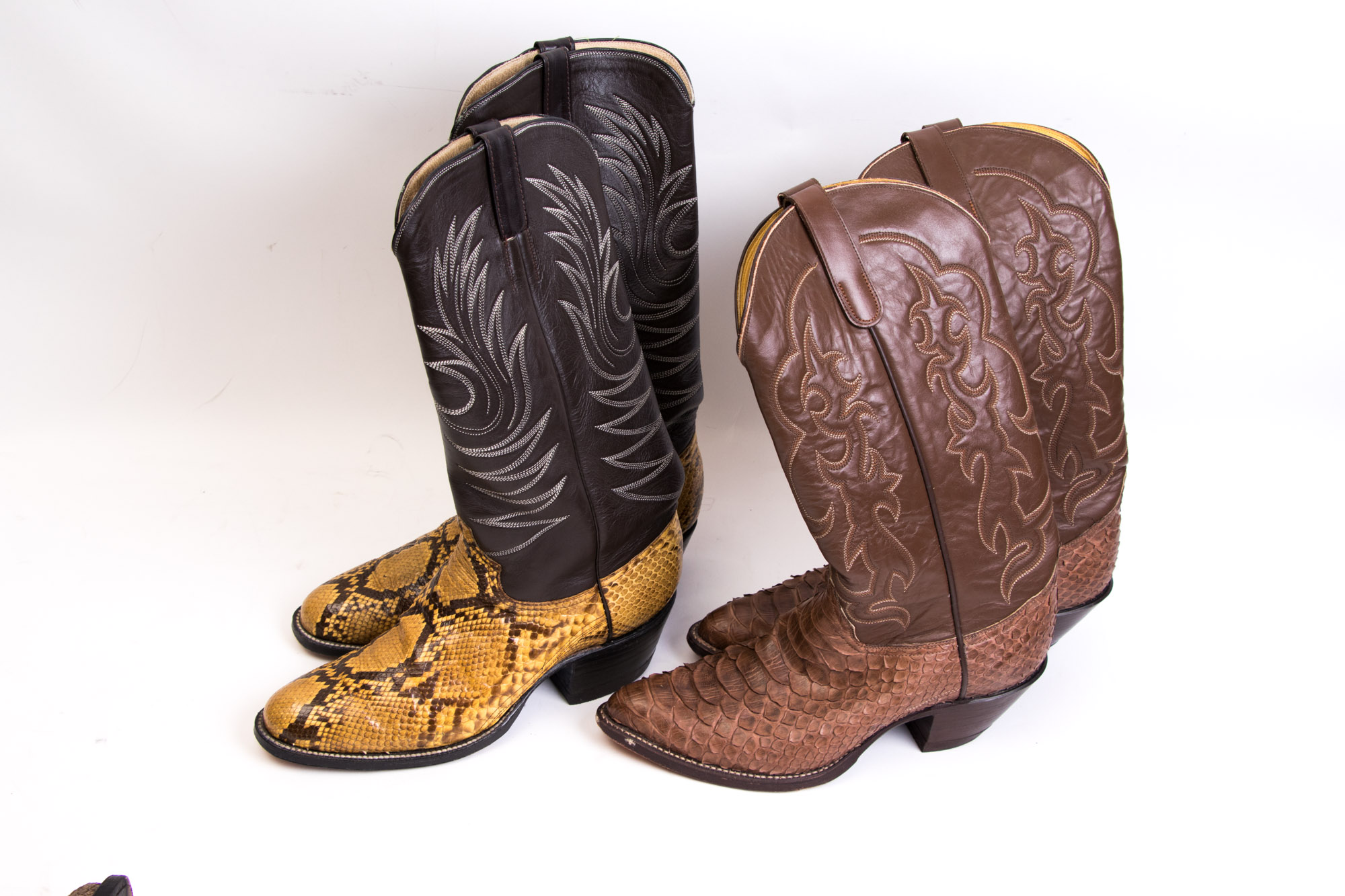 Men's Tony Lama and Austin Hall Snakeskin And Leather Cowboy Boots