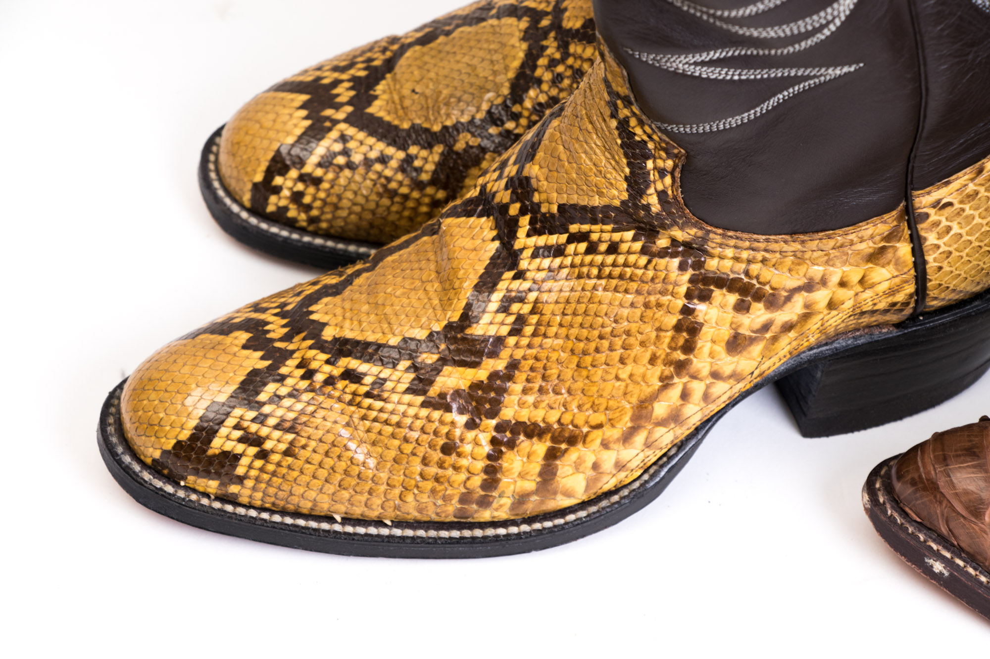 Men's Tony Lama and Austin Hall Snakeskin And Leather Cowboy Boots