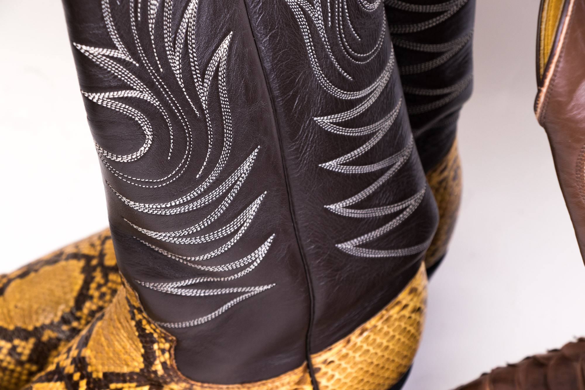 Men's Tony Lama and Austin Hall Snakeskin And Leather Cowboy Boots