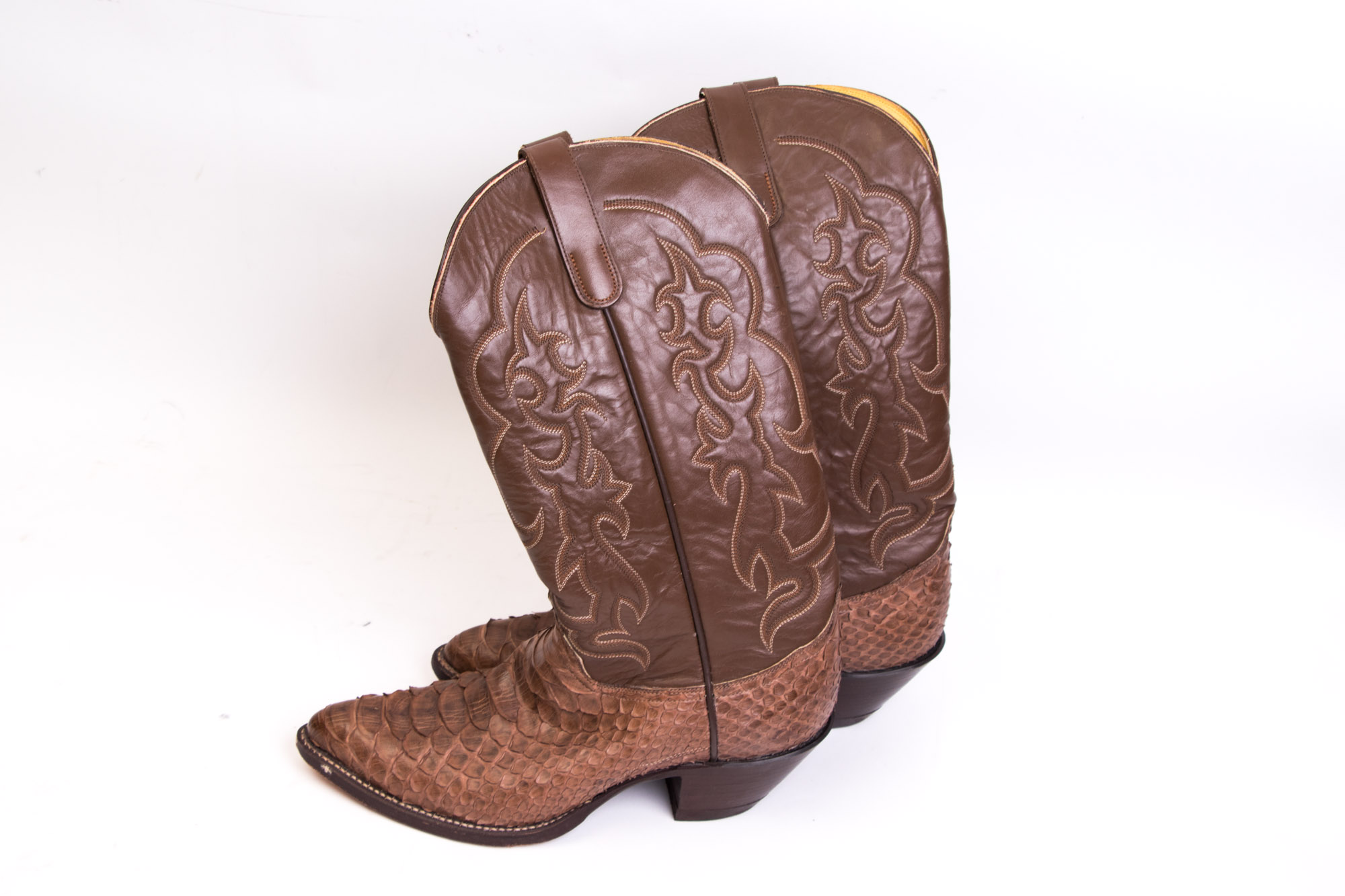 Men's Tony Lama and Austin Hall Snakeskin And Leather Cowboy Boots