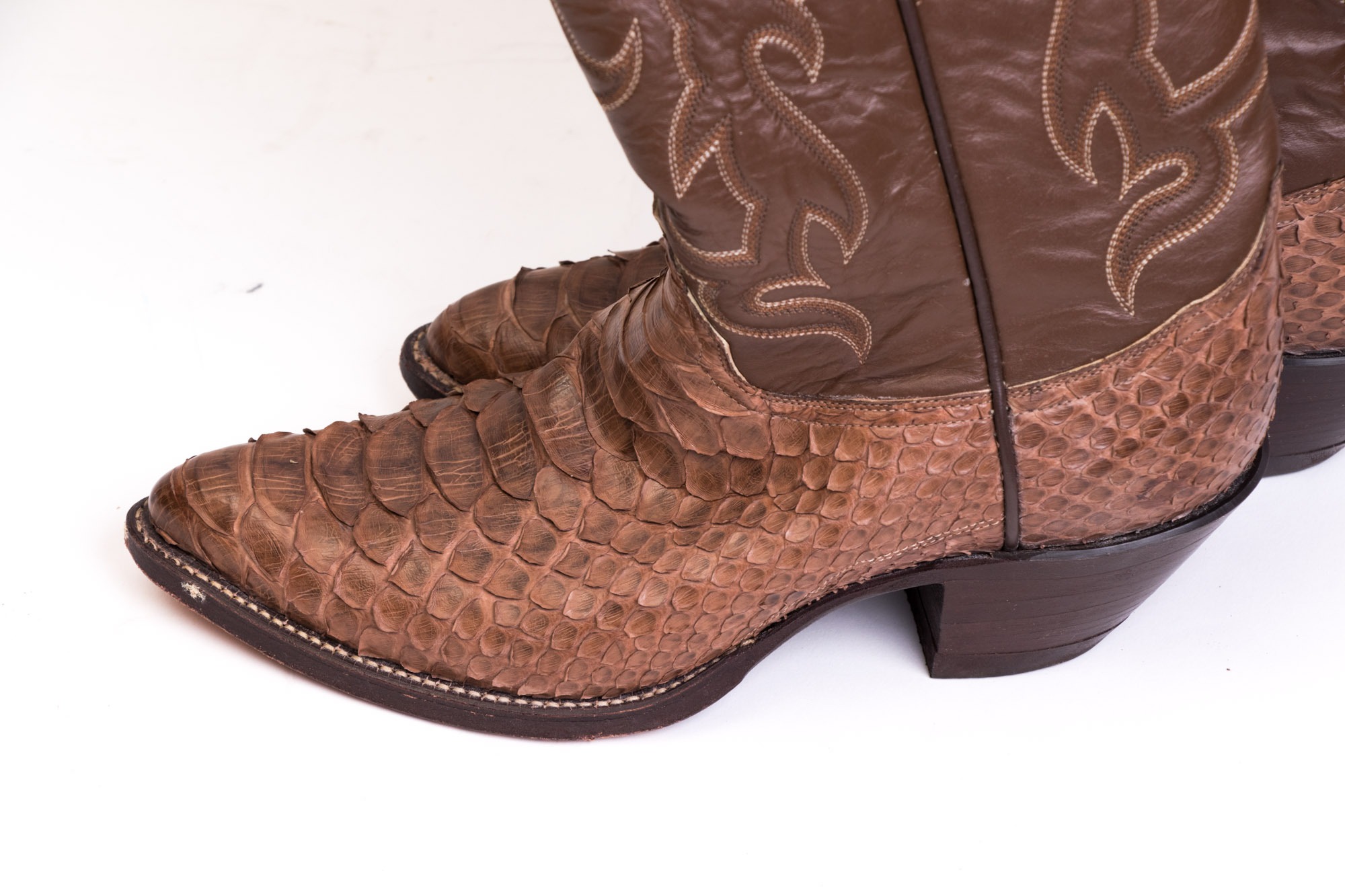 Men's Tony Lama and Austin Hall Snakeskin And Leather Cowboy Boots