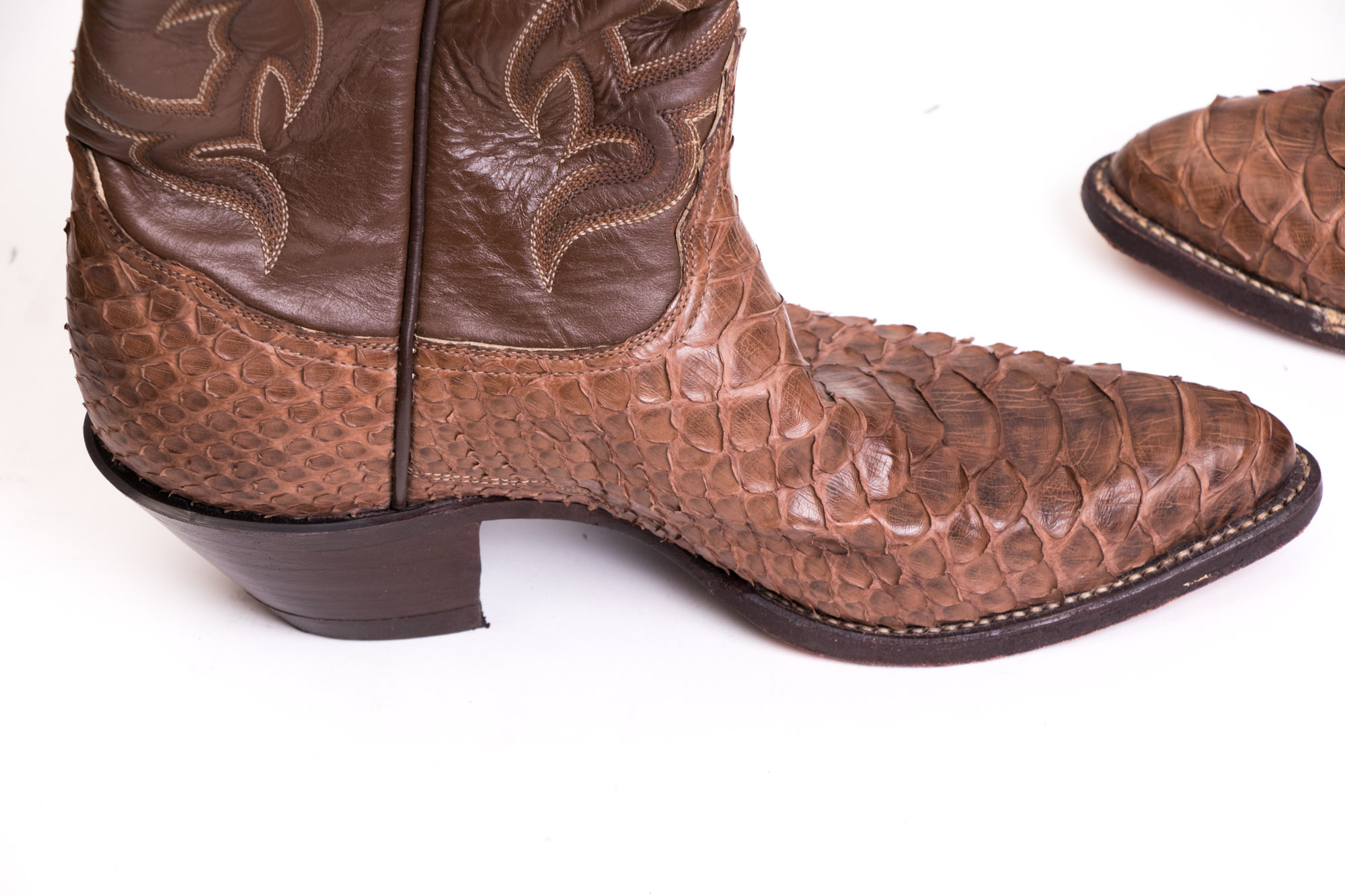 Men's Tony Lama and Austin Hall Snakeskin And Leather Cowboy Boots