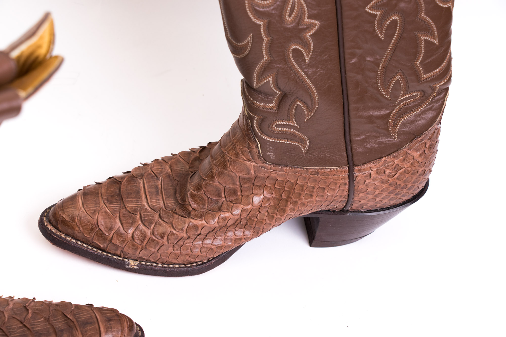 Men's Tony Lama and Austin Hall Snakeskin And Leather Cowboy Boots